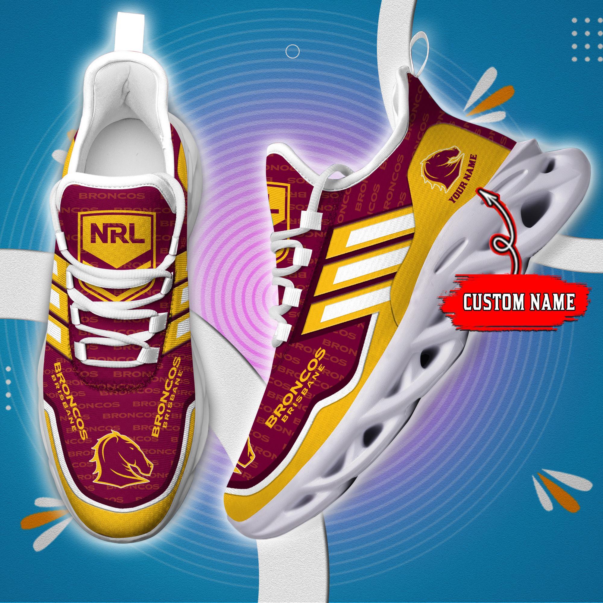 Personalized Brisbane Broncos Max Soul Shoes Sneakers for Men And Women – NFL Football Fan Shoes, Team Sneakers