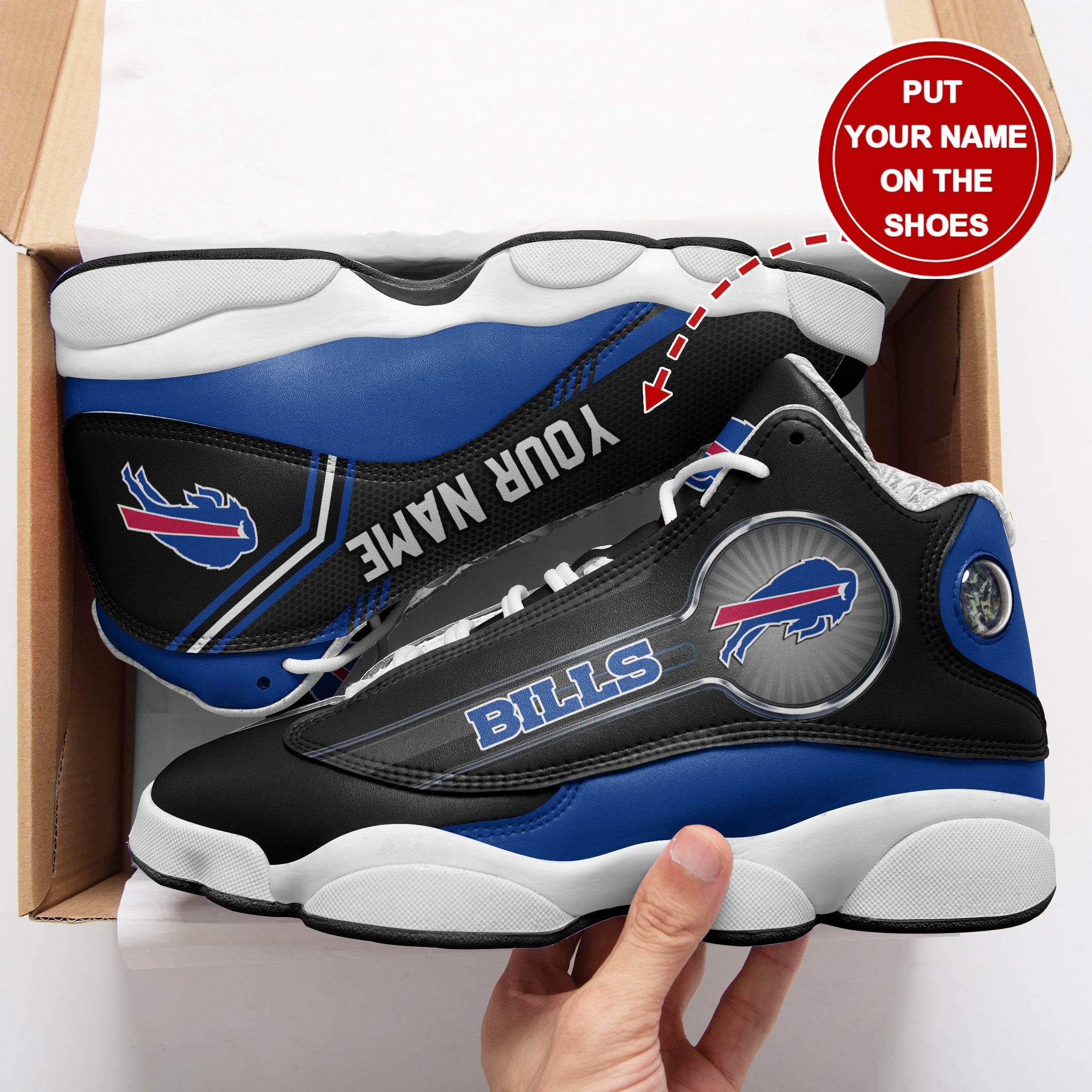 Personalized Buffalo Bills NFL JD13 Sneakers Shoes for Men & Women | Custom Fan Gift