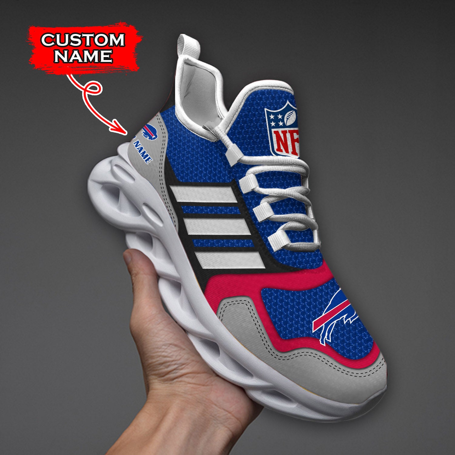 Personalized Buffalo Bills NFL Max Soul Shoes Sneakers for Men And Women – NFL Football Fan Shoes, Team Sneakers