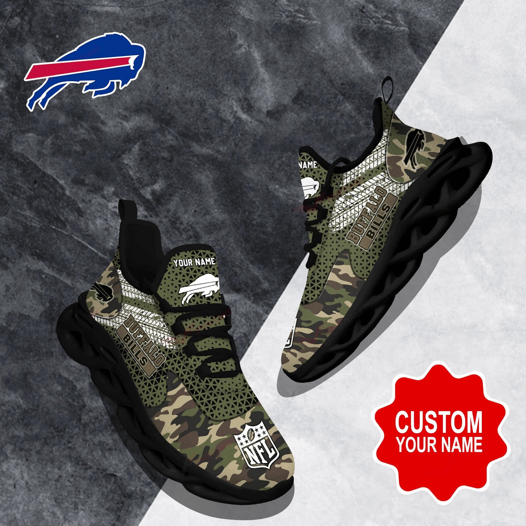 Personalized Buffalo Bills NFL Max Soul Shoes Sneakers for Men And Women – NFL Football Fan Shoes, Team Sneakers - Image 4
