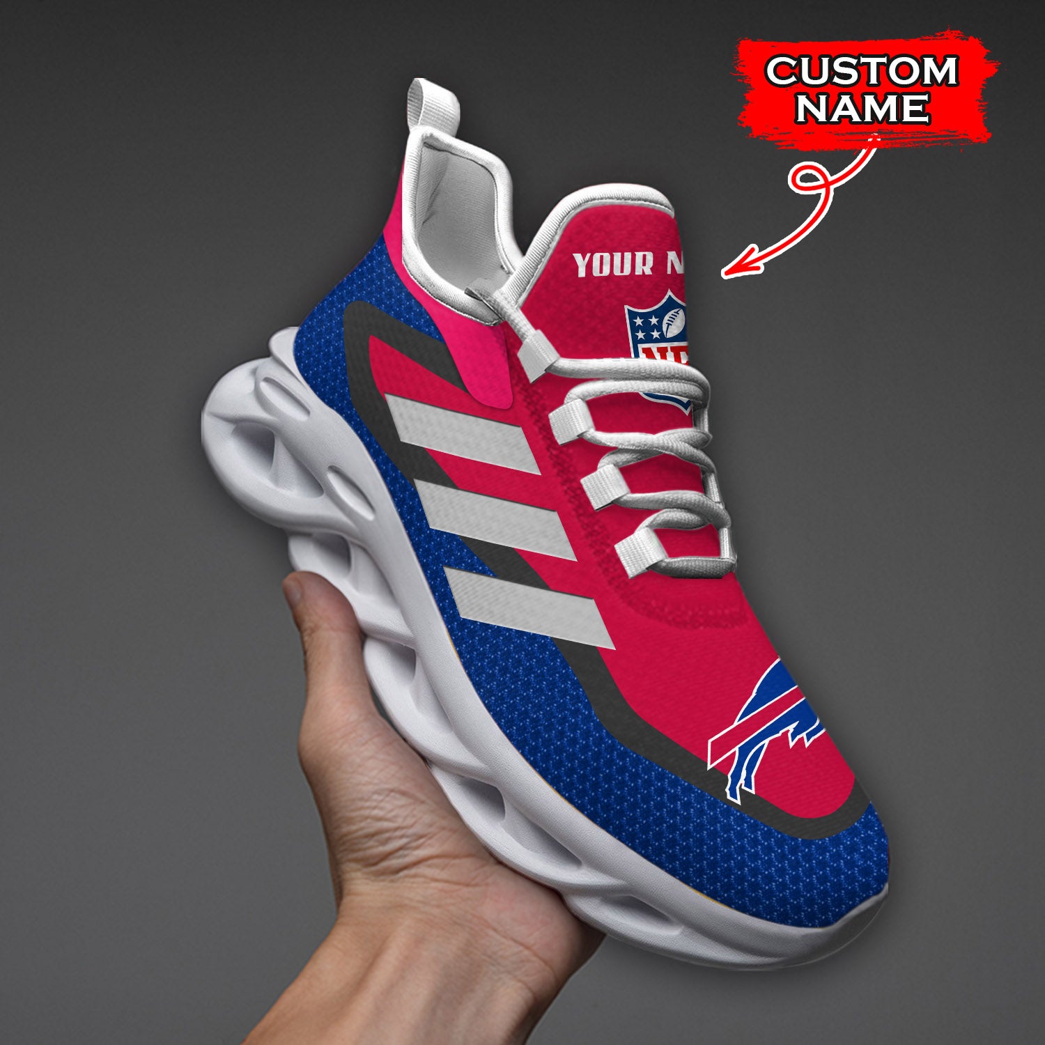 Personalized Buffalo Bills NFL Max Soul Shoes Sneakers for Men And Women – NFL Football Fan Shoes, Team Sneakers