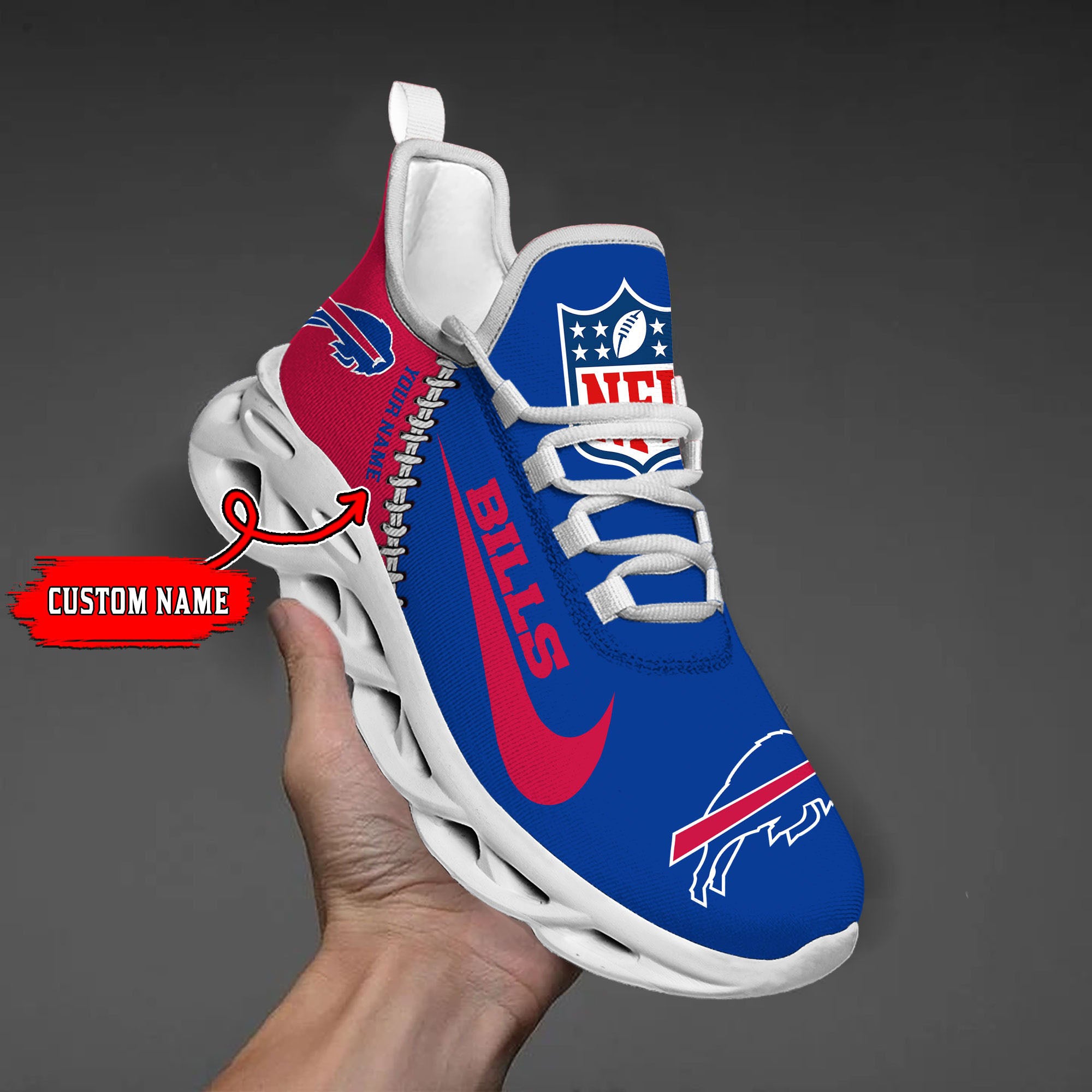 Personalized Buffalo Bills NFL Max Soul Shoes Sneakers for Men And Women – NFL Football Fan Shoes, Team Sneakers