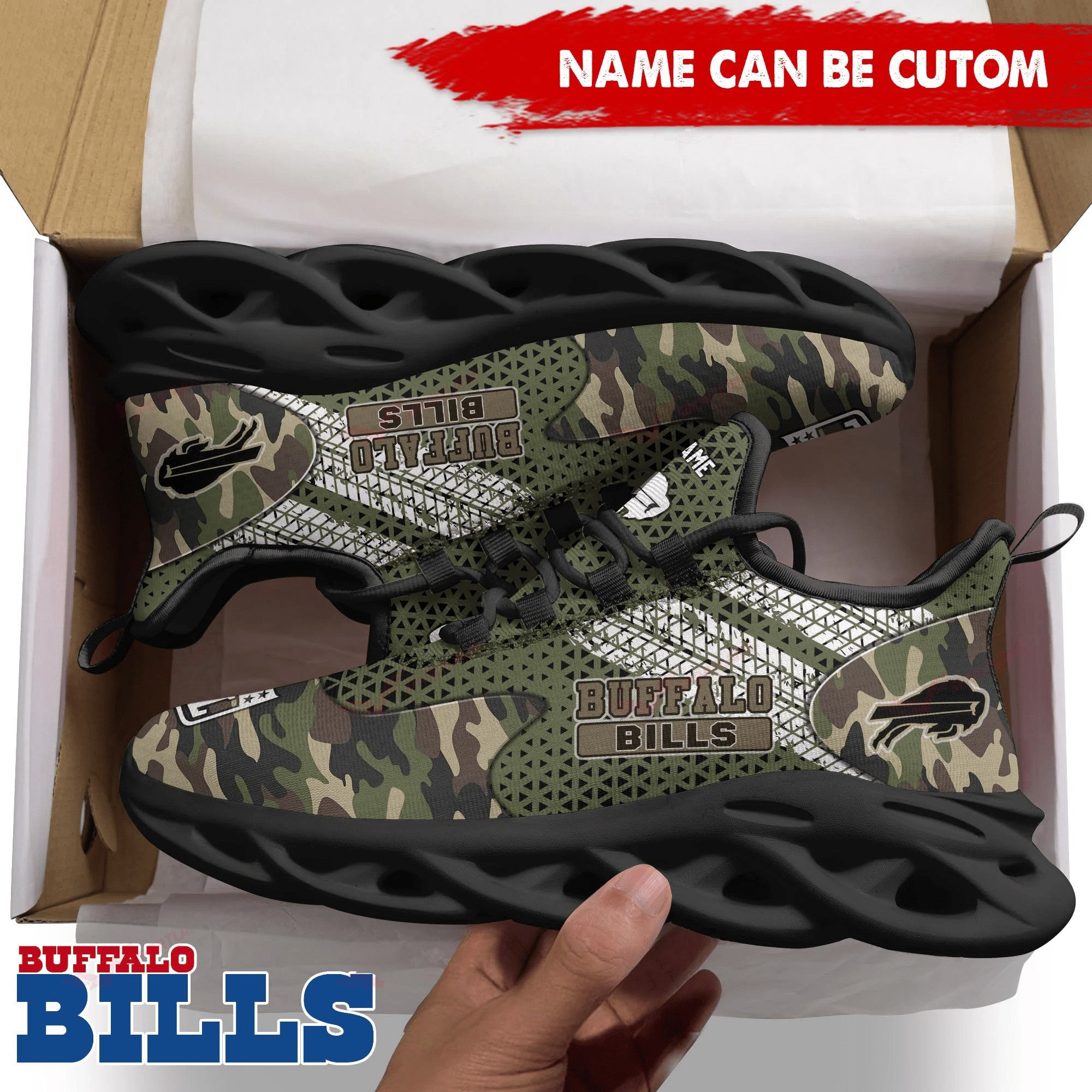 Personalized Buffalo Bills NFL Max Soul Shoes Sneakers for Men And Women – NFL Football Fan Shoes, Team Sneakers - Image 3