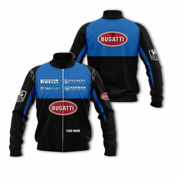 Personalized Bugatti F1 Team Racing Pirelli Tag Heuer Bomber Jacket | Motorsport Racing Jacket for Men & Women | Racing Fan Gift