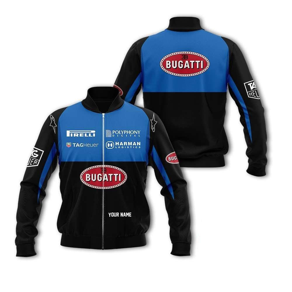 Personalized Bugatti F1 Team Racing Pirelli Tag Heuer Bomber Jacket | Motorsport Racing Jacket for Men & Women | Racing Fan Gift