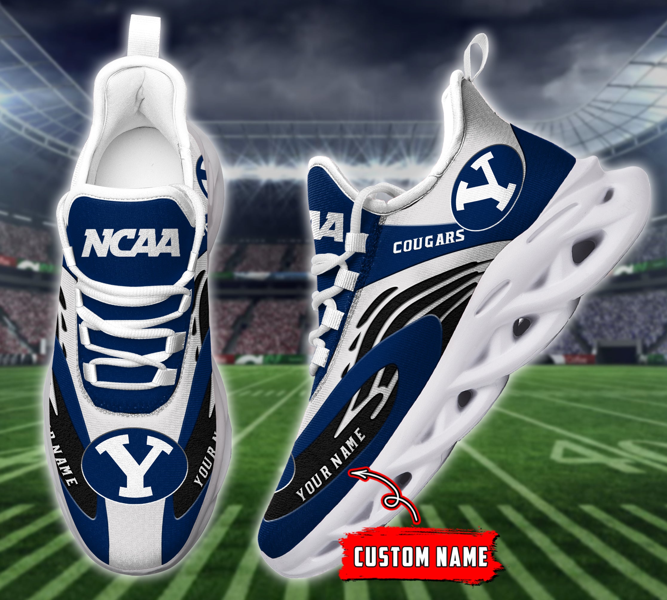 Personalized BYU Cougars NCAA Max Soul Shoes Sneakers for Men And Women – NCAA Fan Shoes, Team Sneakers