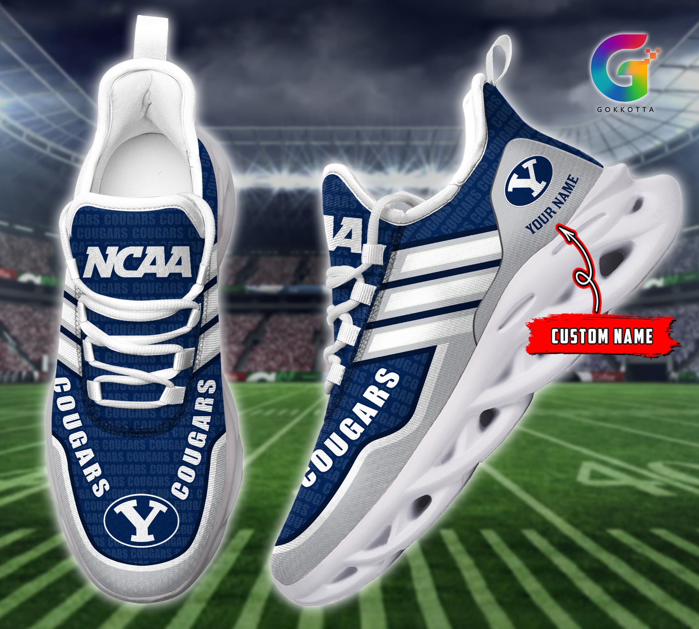 Personalized BYU Cougars NCAA Max Soul Shoes Sneakers for Men And Women – NCAA Fan Shoes, Team Sneakers