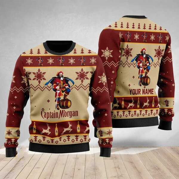 Personalized Captain Morgan Ugly Christmas Sweater