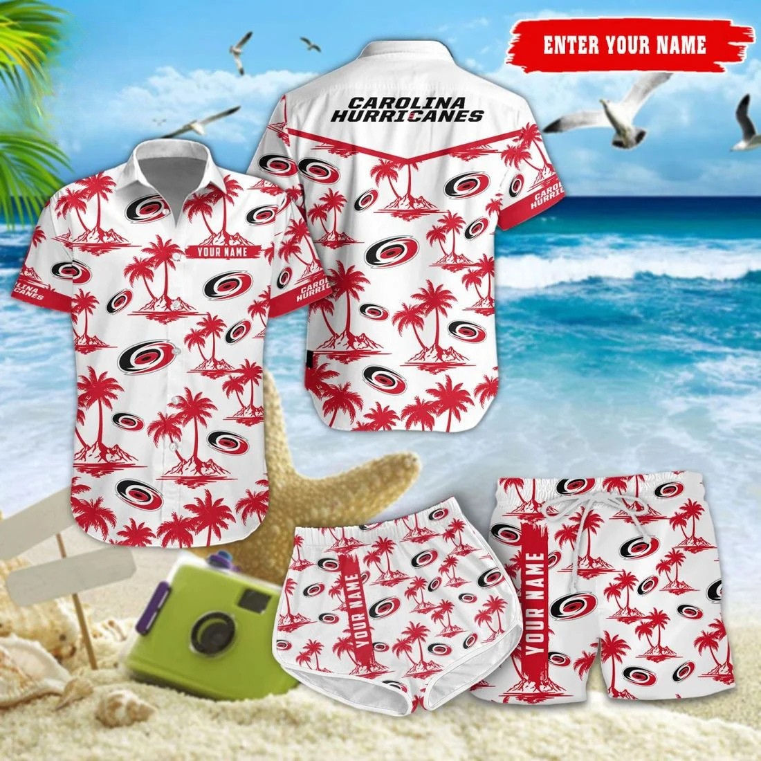 Personalized Carolina Hurricanes Island Breeze Aloha Hawaiian Shirt for Men & Women
