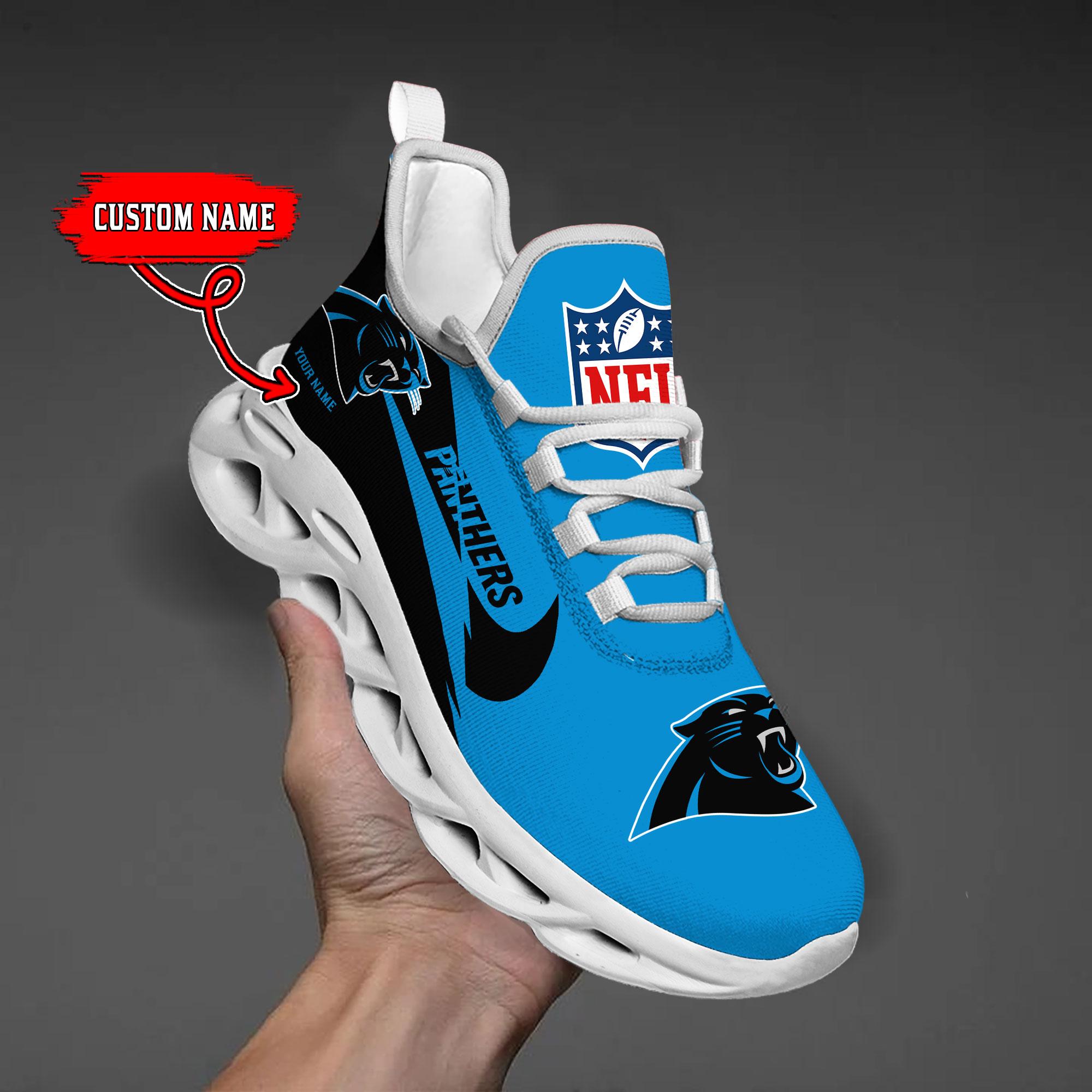 Personalized Carolina Panthers Max Soul Shoes Sneakers for Men And Women – NFL Football Fan Shoes, Team Sneakers