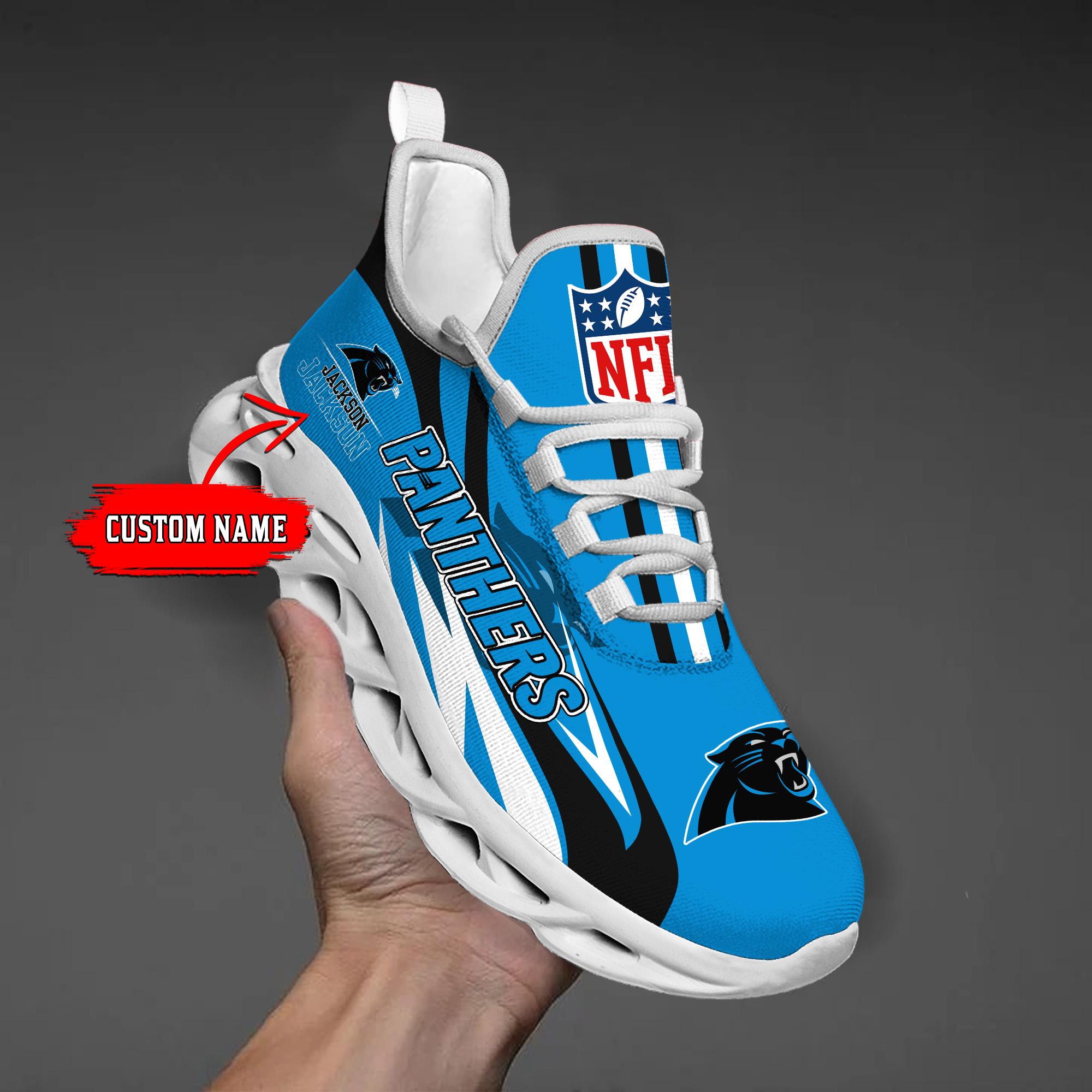 Personalized Carolina Panthers Max Soul Shoes Sneakers for Men And Women – NFL Football Fan Shoes, Team Sneakers