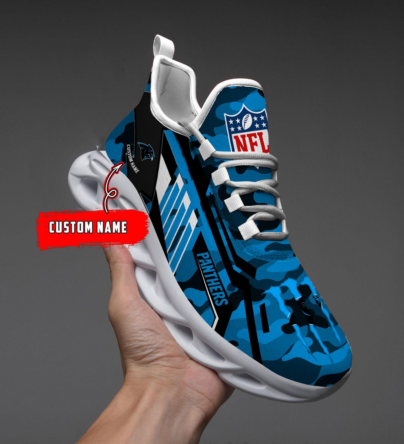 Personalized Carolina Panthers Max Soul Shoes Sneakers for Men And Women – NFL Football Fan Shoes, Team Sneakers