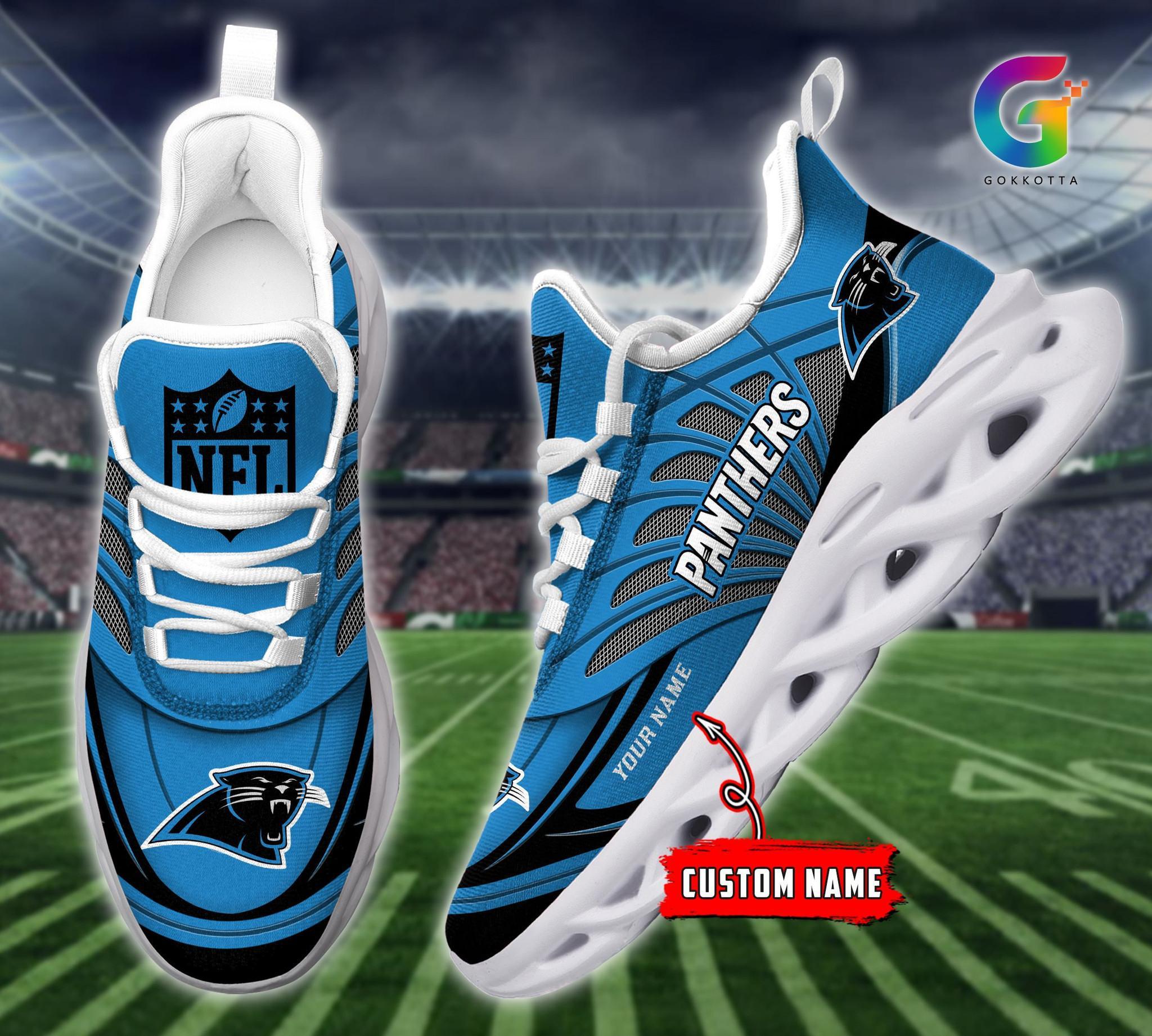 Personalized Carolina Panthers Max Soul Shoes Sneakers for Men And Women – NFL Football Fan Shoes, Team Sneakers