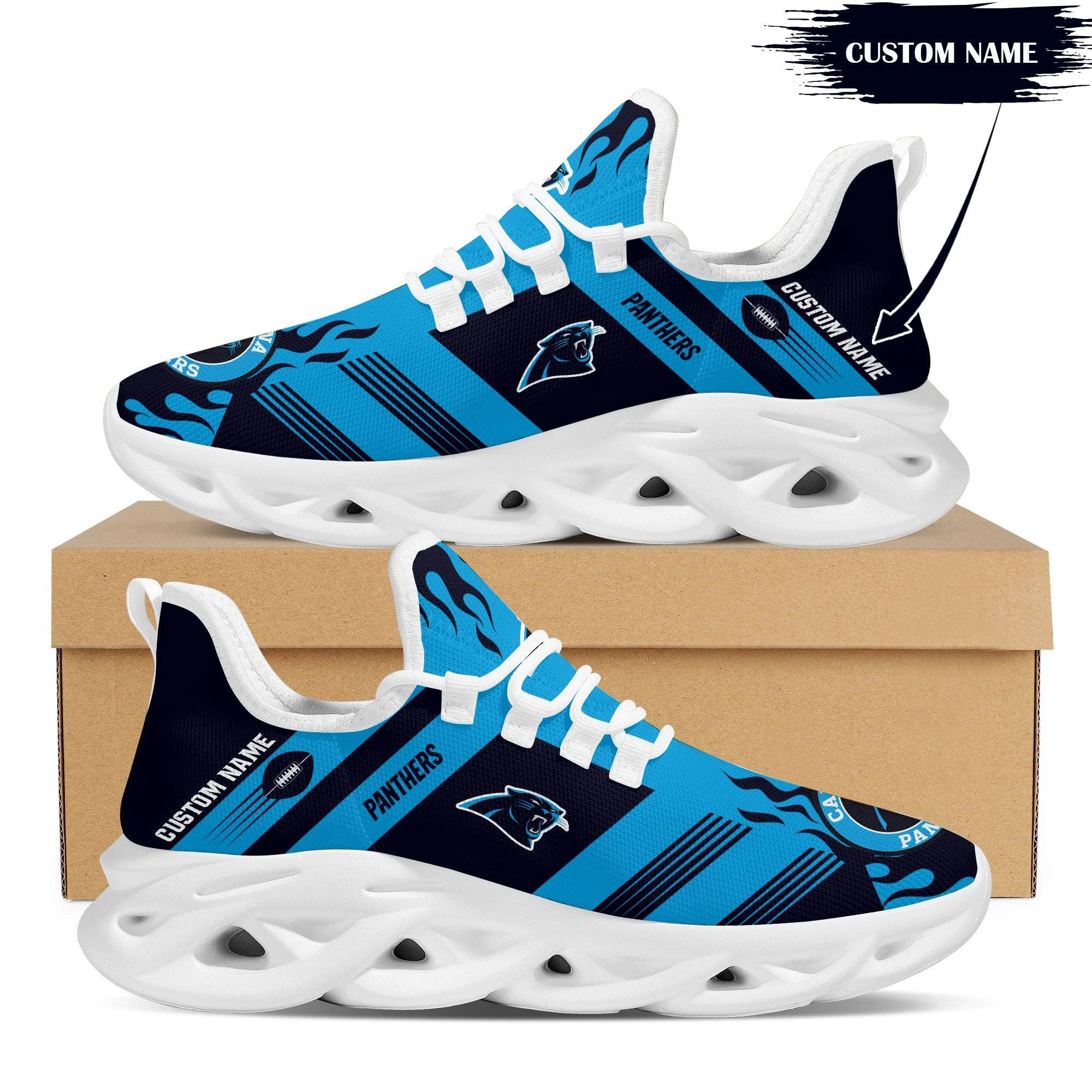 Personalized Carolina Panthers NFL Max Soul Shoes Sneakers for Men And Women – NFL Football Fan Shoes, Team Sneakers