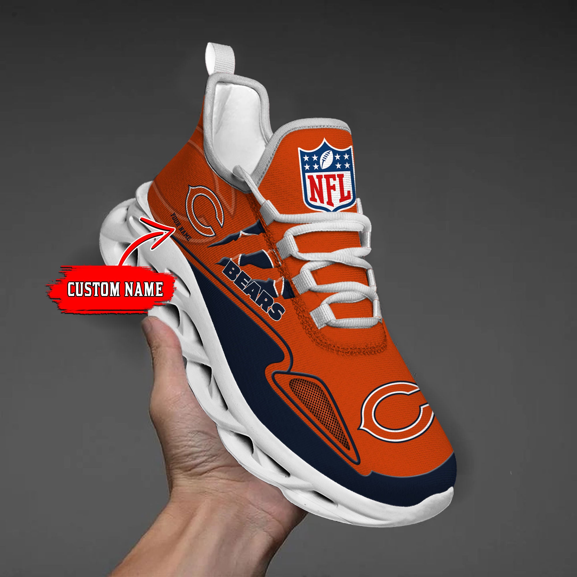 Personalized Chicago Bears Max Soul Shoes Sneakers for Men And Women – NFL Football Fan Shoes, Team Sneakers
