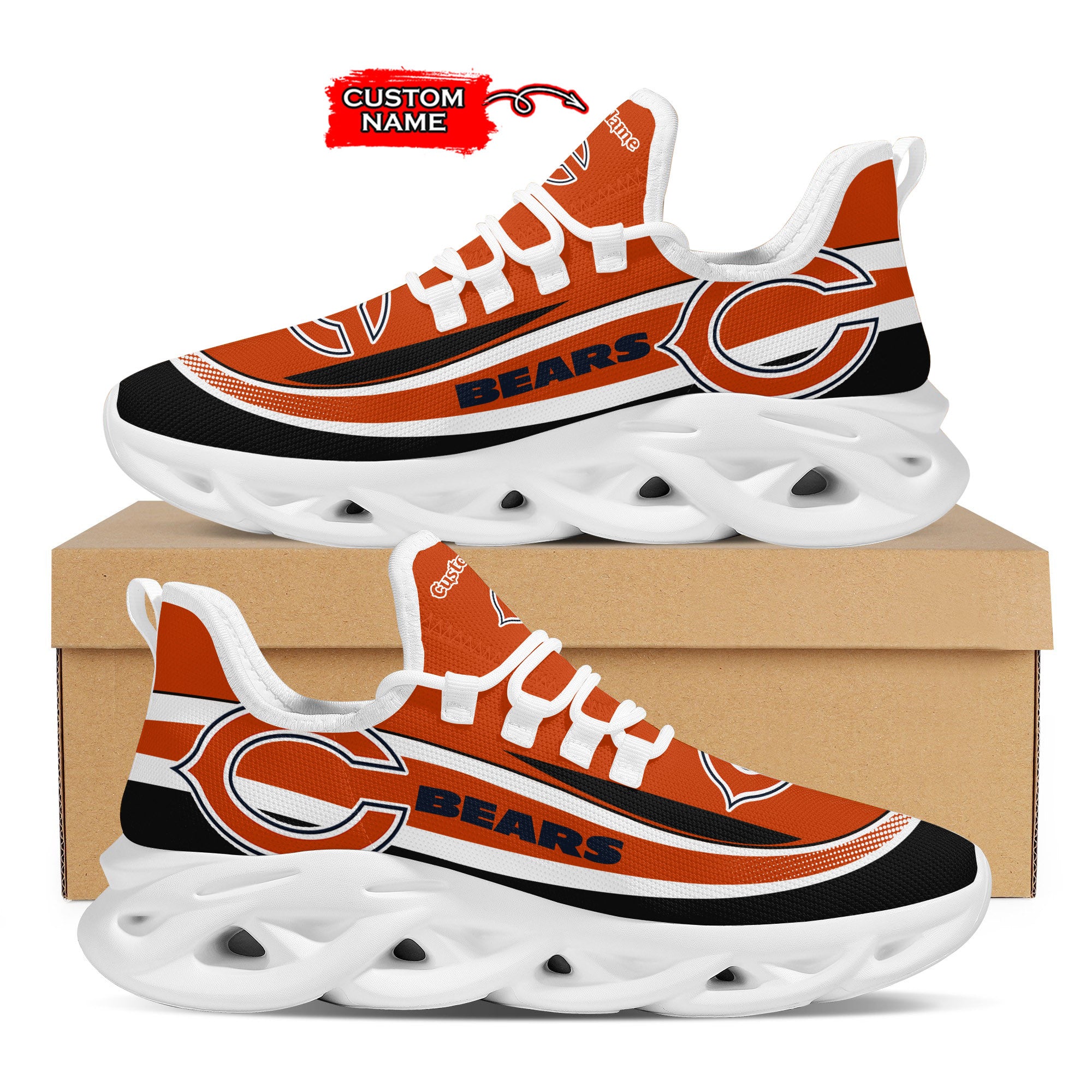 Personalized Chicago Bears Max Soul ShoesSneakers for Men And Women – NFL Football Fan Shoes, Team Sneakers