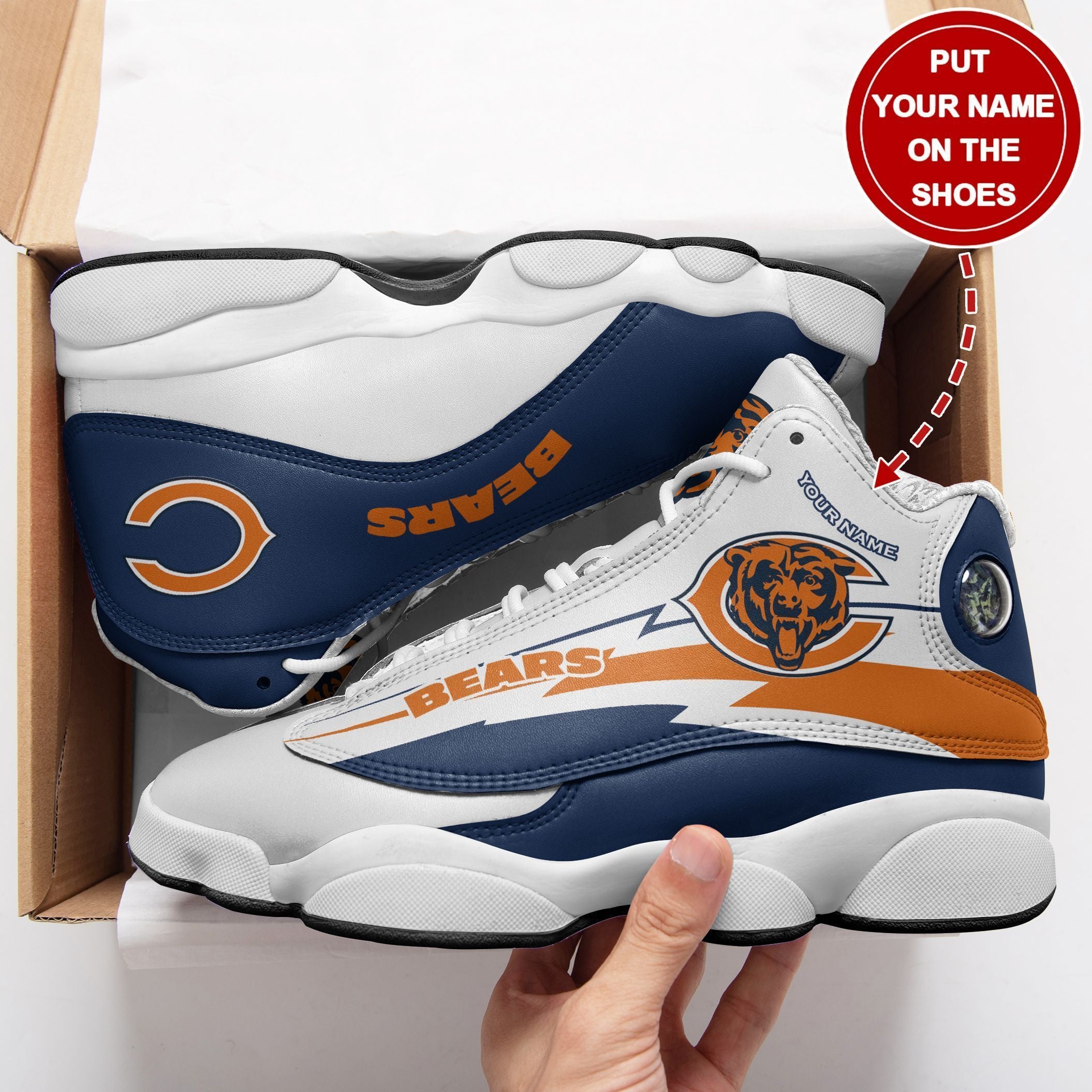 Personalized Chicago Bears NFL JD13 Sneakers Shoes for Men & Women | Custom Fan Gift
