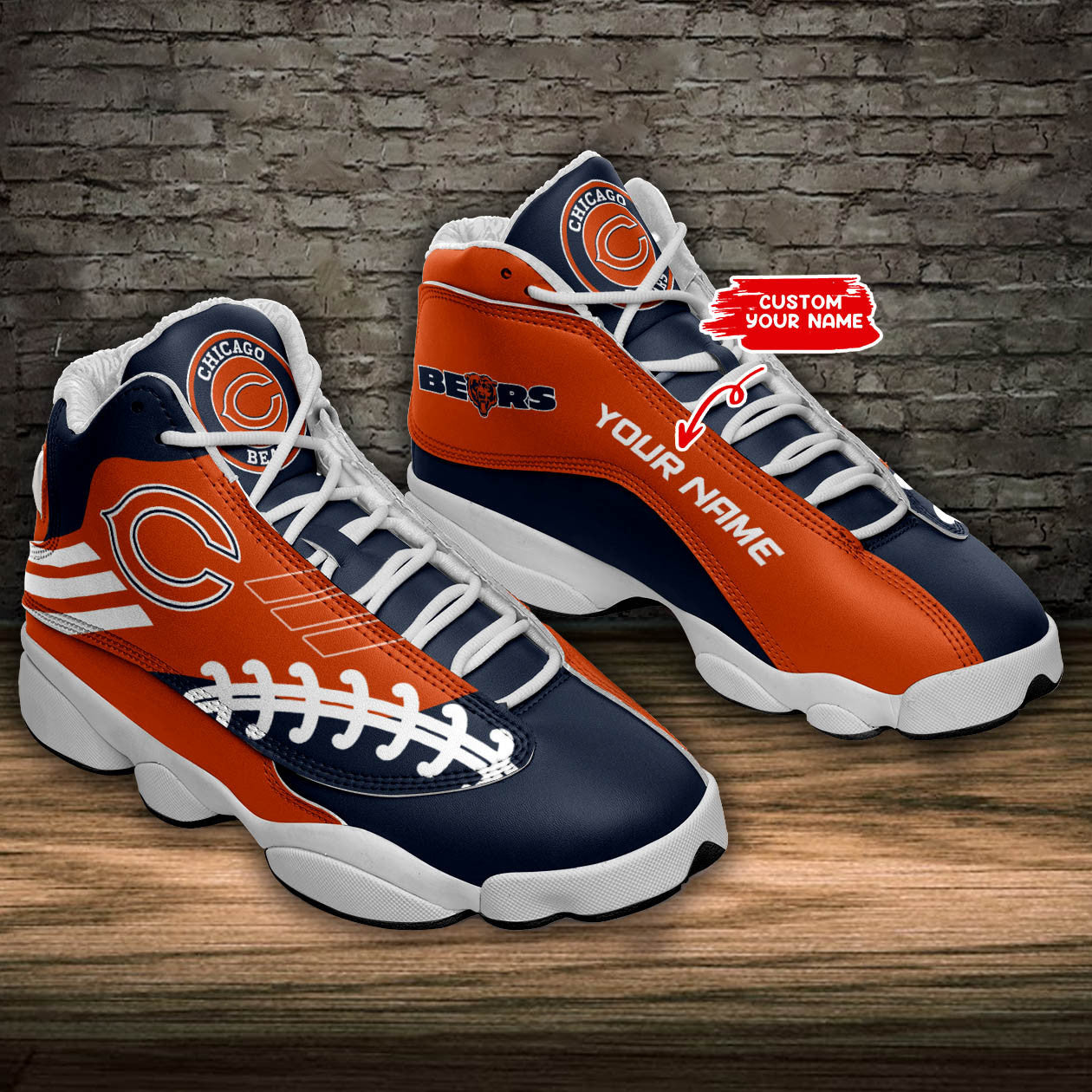 Personalized Chicago Bears NFL JD13 Sneakers Shoes for Men & Women | Custom Fan Gift