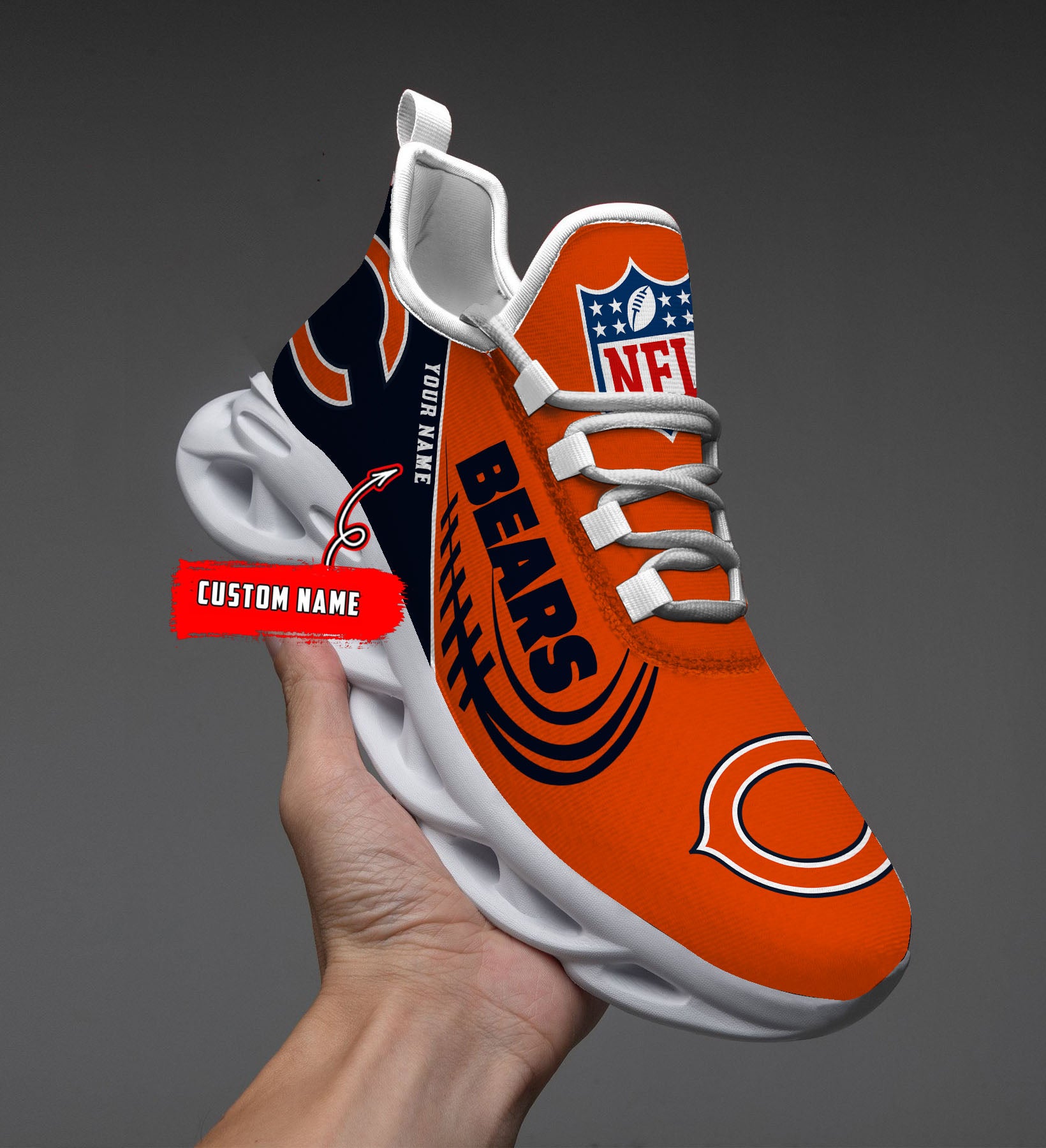 Personalized Chicago Bears NFL Max Soul Shoes Sneakers for Men And Women – NFL Football Fan Shoes, Team Sneakers