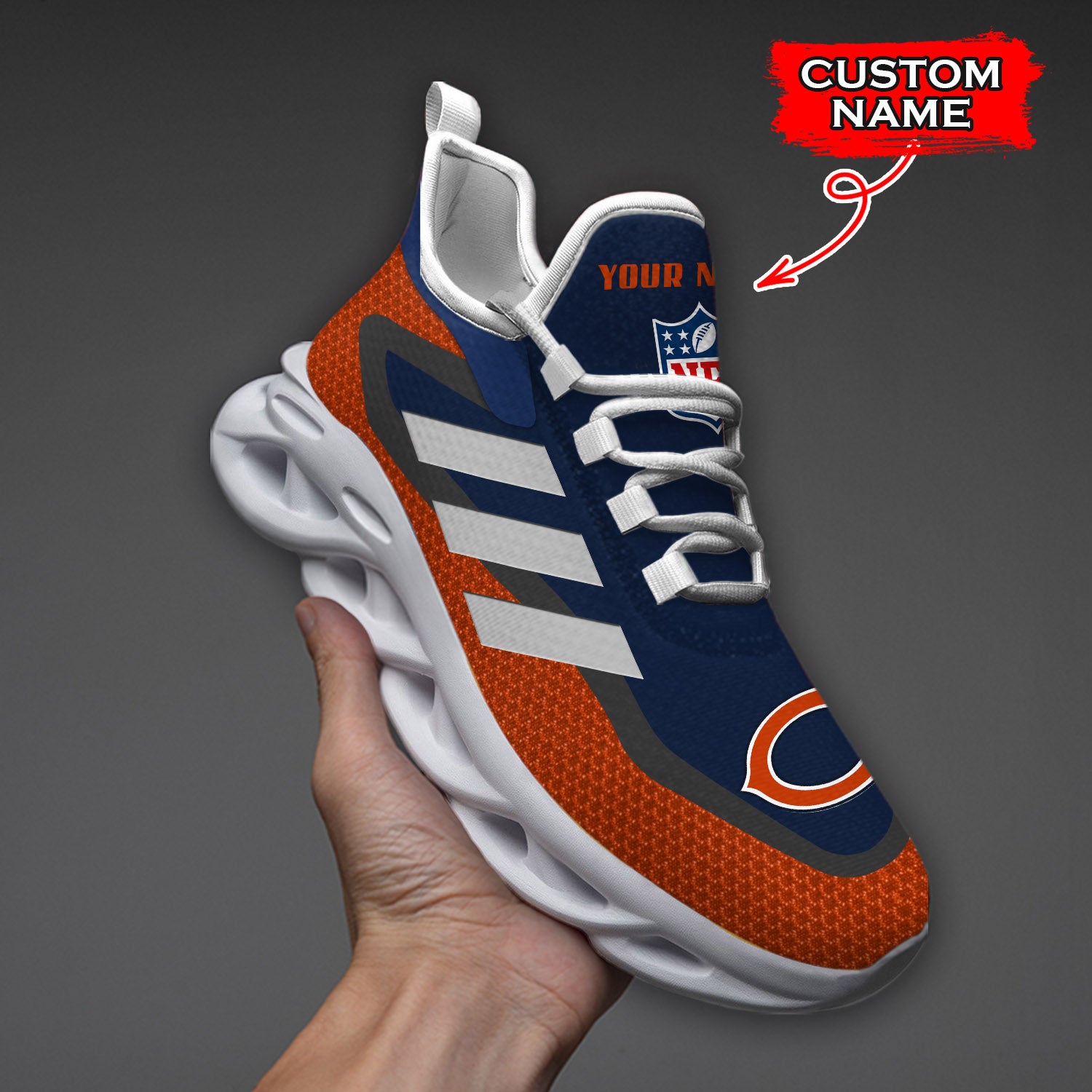 Personalized Chicago Bears NFL Max Soul Shoes Sneakers for Men And Women – NFL Football Fan Shoes, Team Sneakers