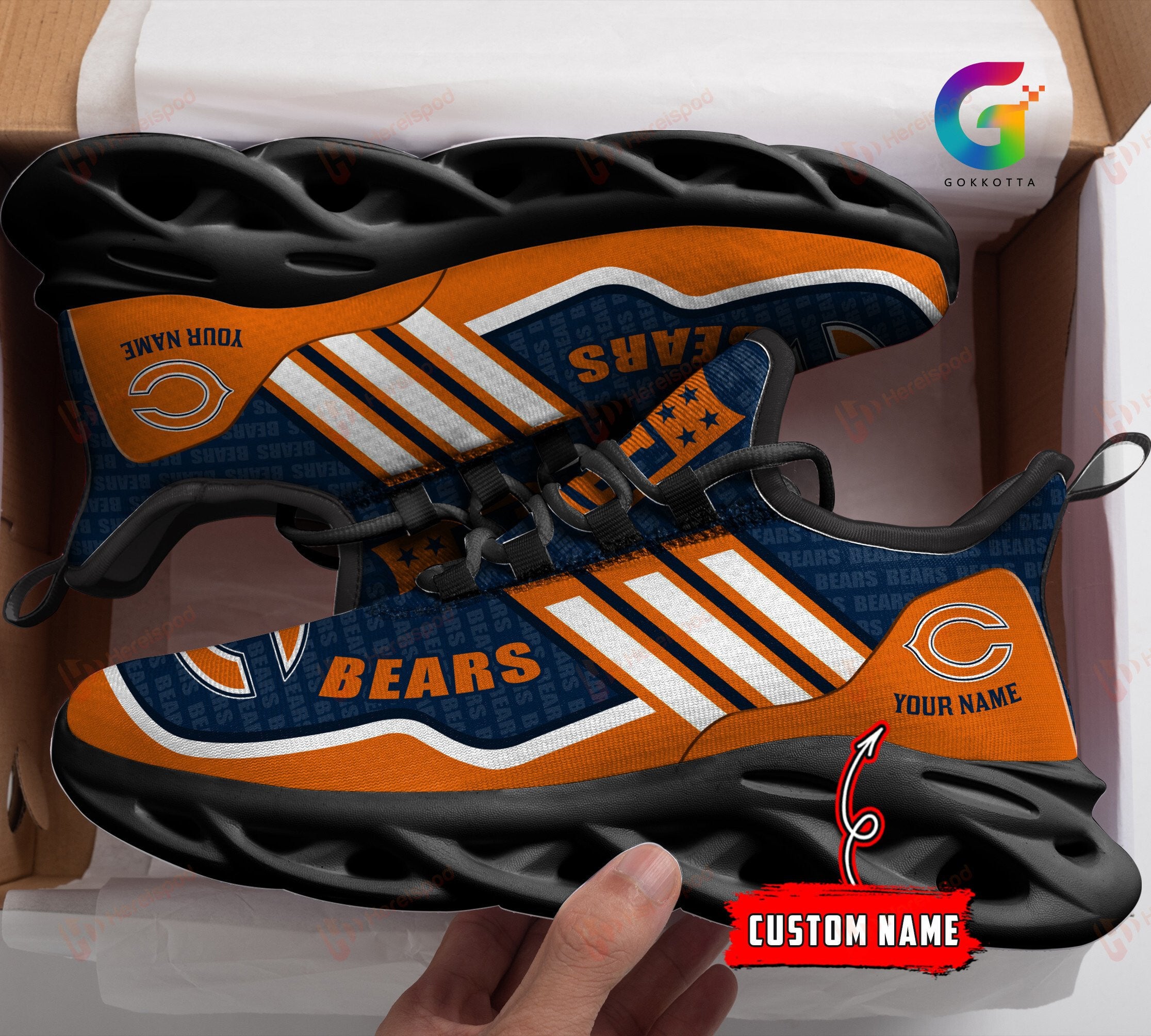 Personalized Chicago Bears NFL Max Soul Shoes Sneakers for Men And Women – NFL Football Fan Shoes, Team Sneakers