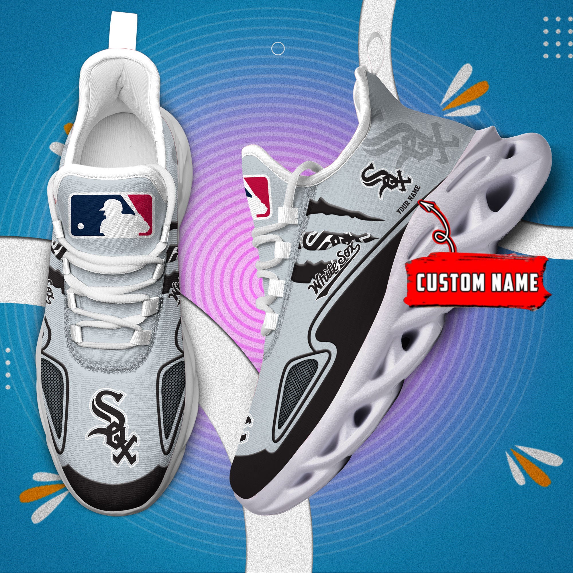 Personalized Chicago White Sox Max Soul Shoes Sneakers for Men And Women – MLB Baseball Fan Shoes, Team Sneakers - Image 4