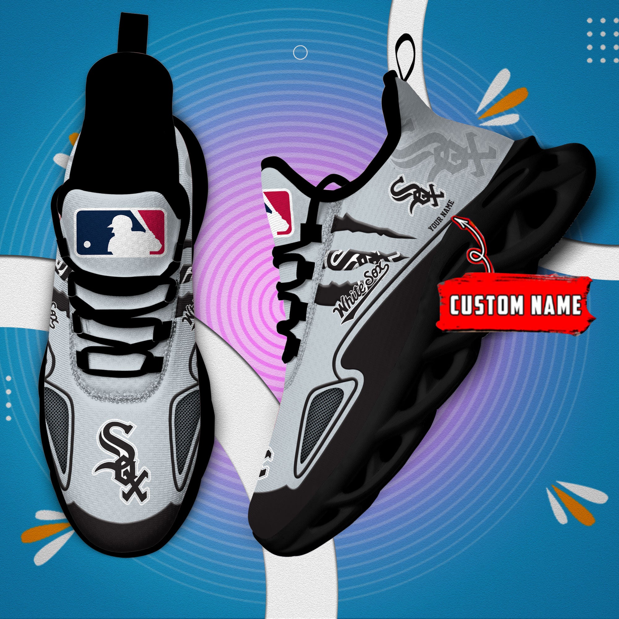 Personalized Chicago White Sox Max Soul Shoes Sneakers for Men And Women – MLB Baseball Fan Shoes, Team Sneakers - Image 3