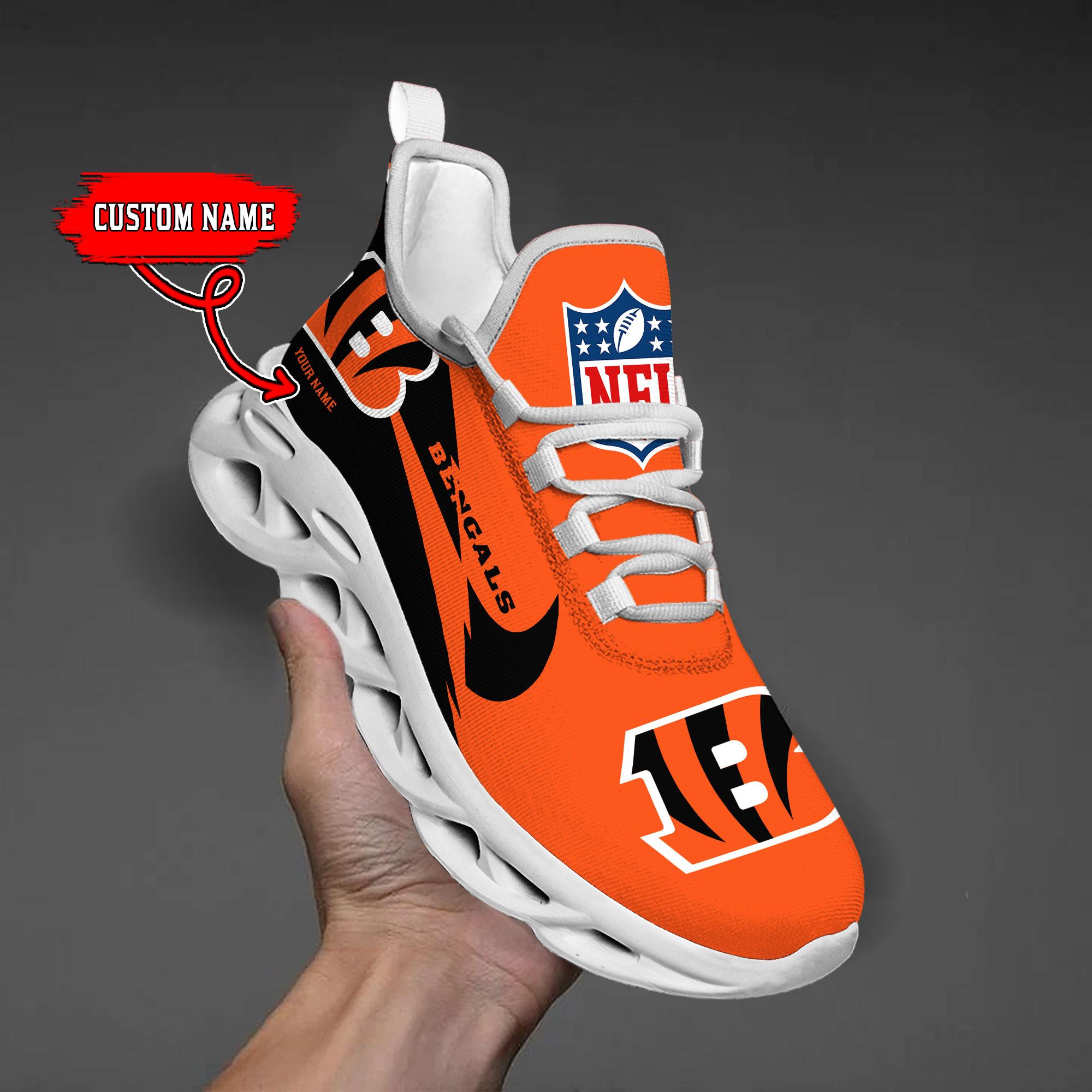 Personalized Cincinnati Bengals Max Soul Shoes Sneakers for Men And Women – NFL Football Fan Shoes, Team Sneakers