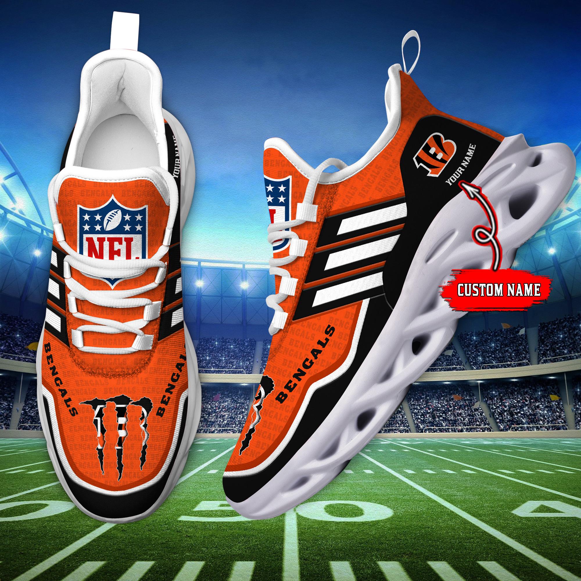 Personalized Cincinnati Bengals Max Soul Shoes Sneakers for Men And Women – NFL Football Fan Shoes, Team Sneakers
