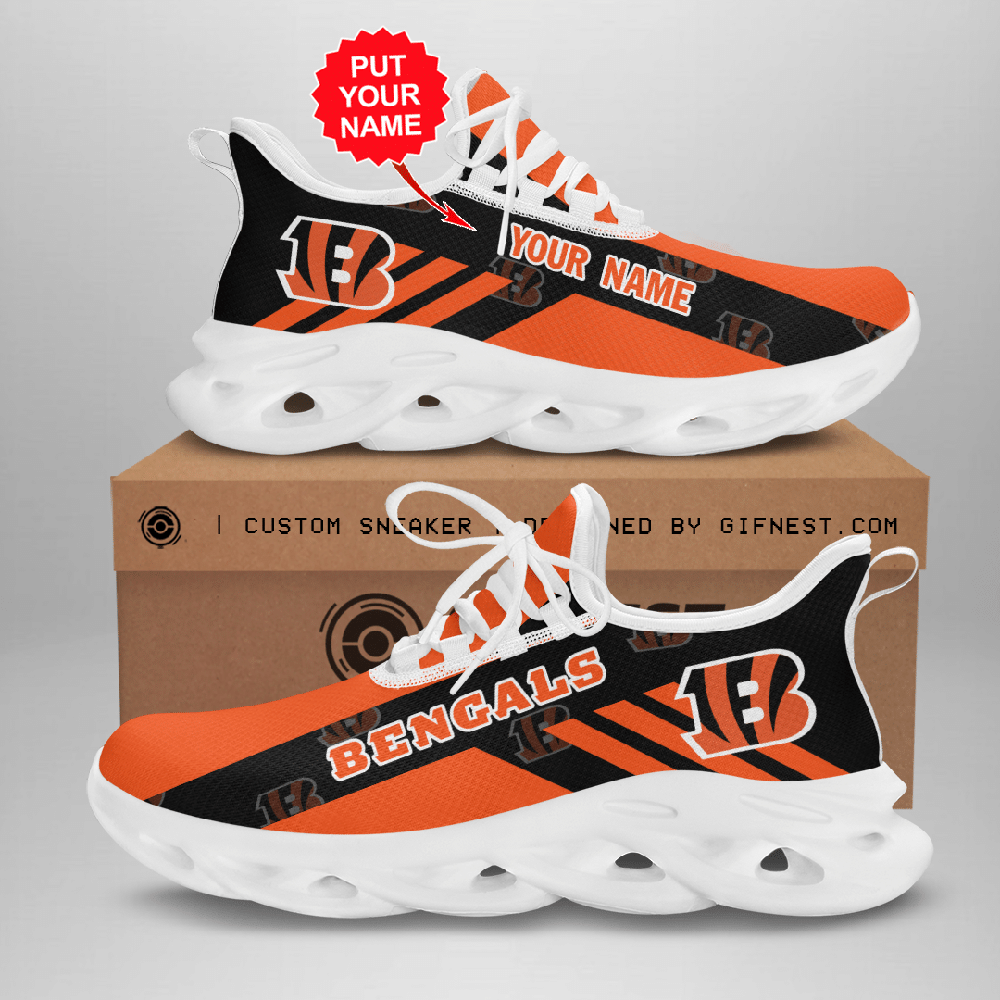 Personalized Cincinnati Bengals Max Soul Shoes Sneakers for Men And Women – NFL Football Fan Shoes, Team Sneakers