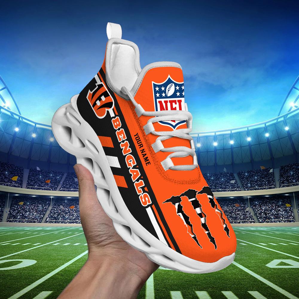 Personalized Cincinnati Bengals Max Soul Shoes Sneakers for Men And Women – NFL Football Fan Shoes, Team Sneakers