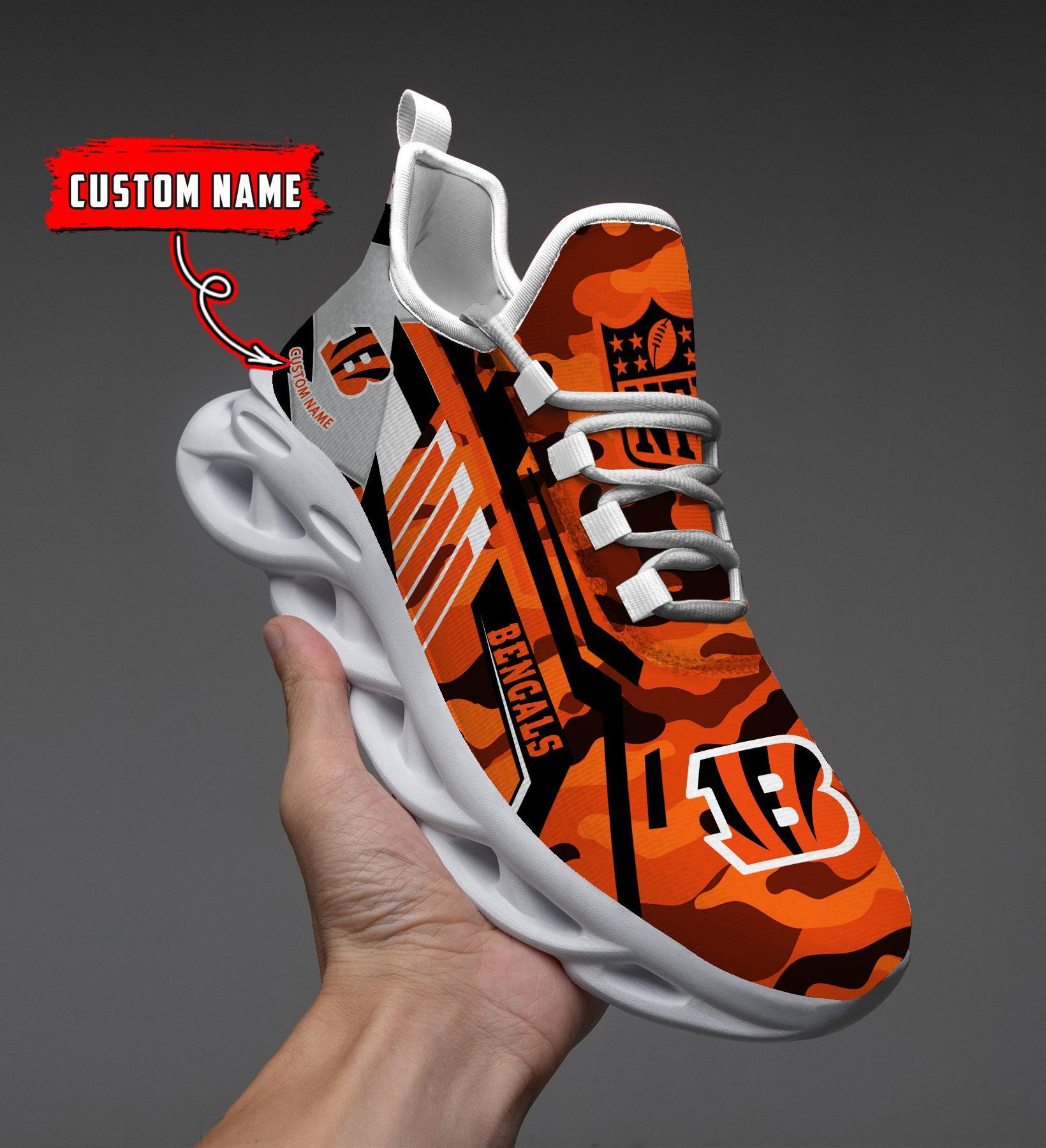 Personalized Cincinnati Bengals Max Soul Shoes Sneakers for Men And Women – NFL Football Fan Shoes, Team Sneakers