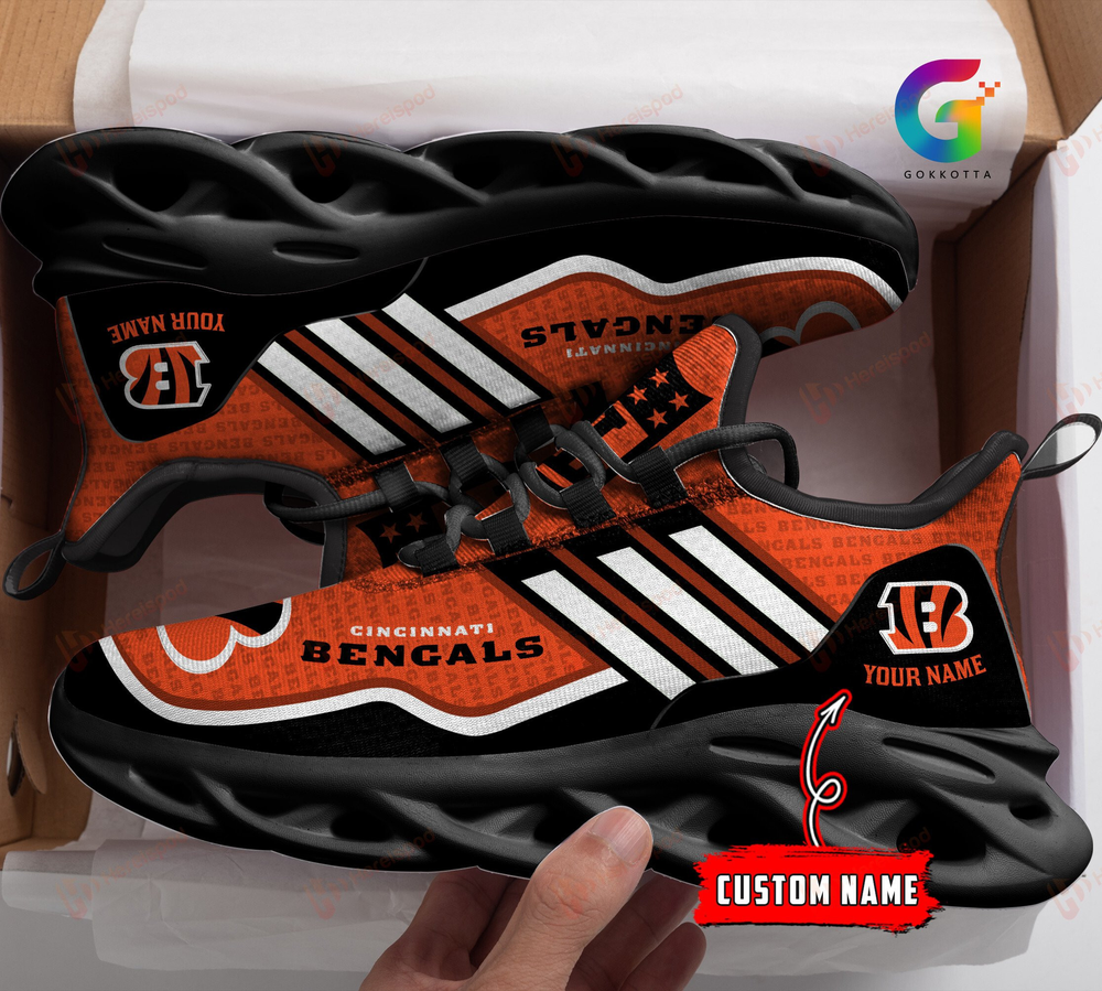 Personalized Cincinnati Bengals Max Soul Shoes Sneakers for Men And Women – NFL Football Fan Shoes, Team Sneakers