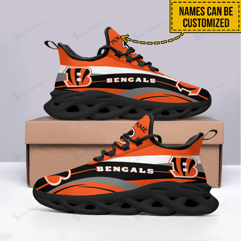 Personalized Cincinnati Bengals Max Soul Shoes Sneakers for Men And Women – NFL Football Fan Shoes, Team Sneakers