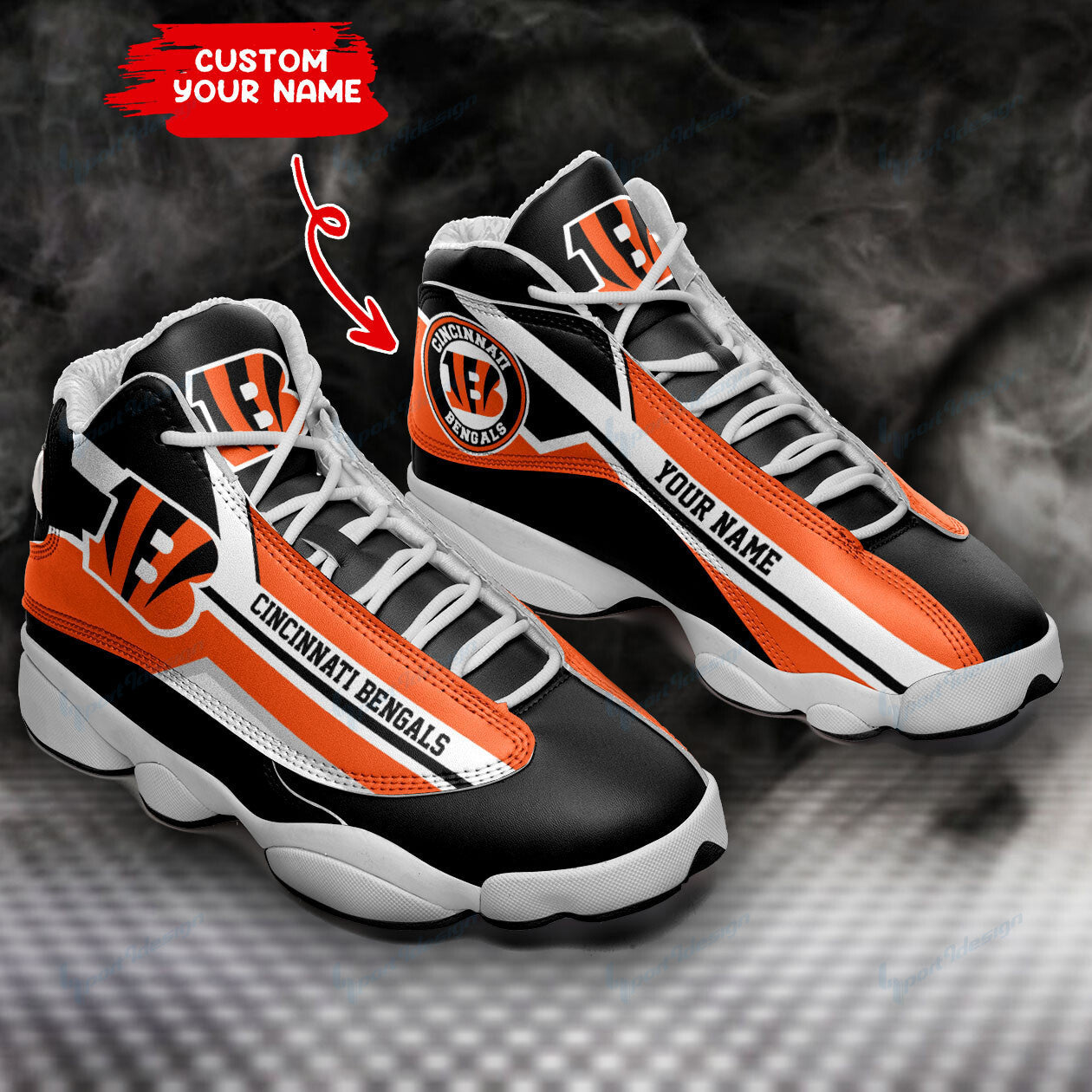 Personalized Cincinnati Bengals NFL JD13 Sneakers Shoes for Men & Women | Custom Fan Gift