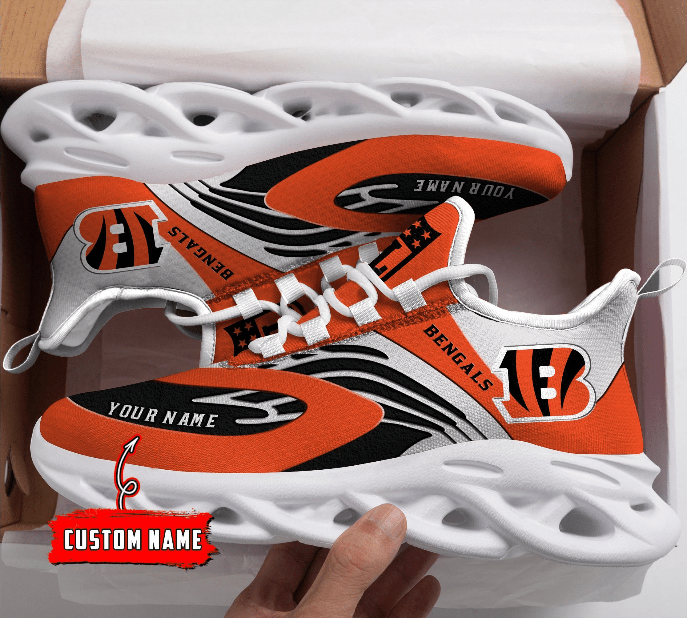 Personalized Cincinnati Bengals NFL Max Soul Shoes Sneakers for Men And Women – NFL Football Fan Shoes, Team Sneakers