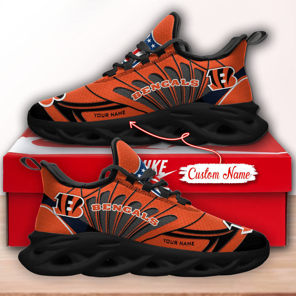 Personalized Cincinnati Bengals NFL Max Soul Shoes Sneakers for Men And Women – NFL Football Fan Shoes, Team Sneakers