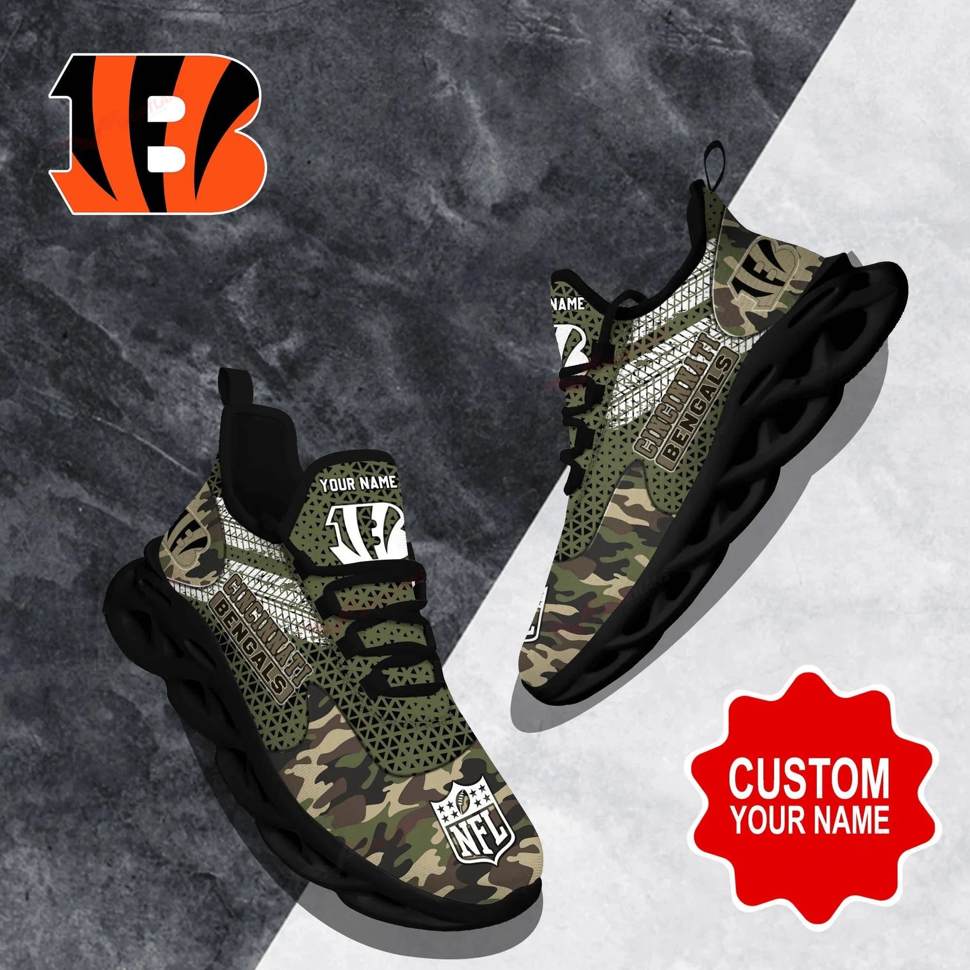 Personalized Cincinnati Bengals NFL Max Soul Shoes Sneakers for Men And Women – NFL Football Fan Shoes, Team Sneakers - Image 4
