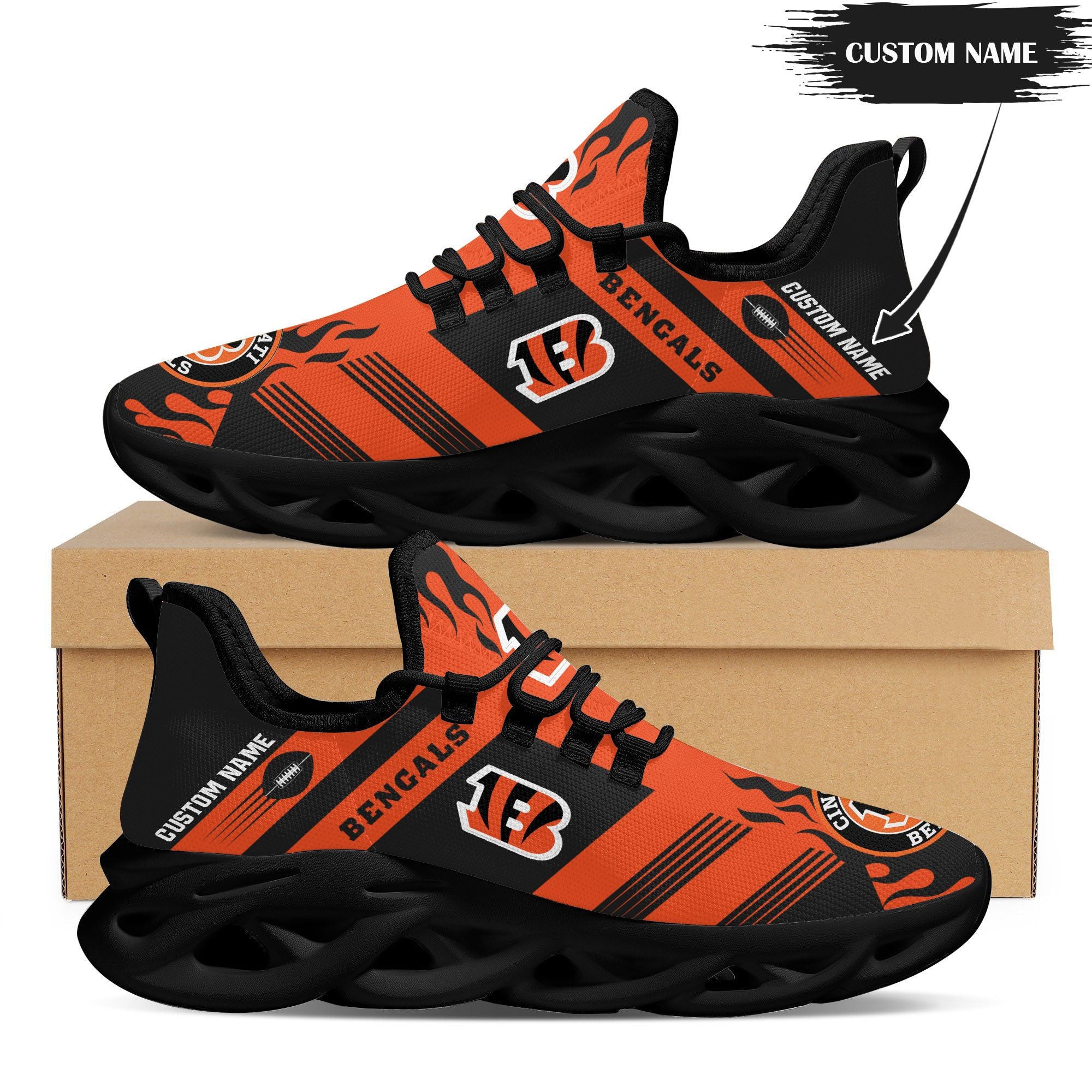 Personalized Cincinnati Bengals NFL Max Soul Shoes Sneakers for Men And Women – NFL Football Fan Shoes, Team Sneakers - Image 4