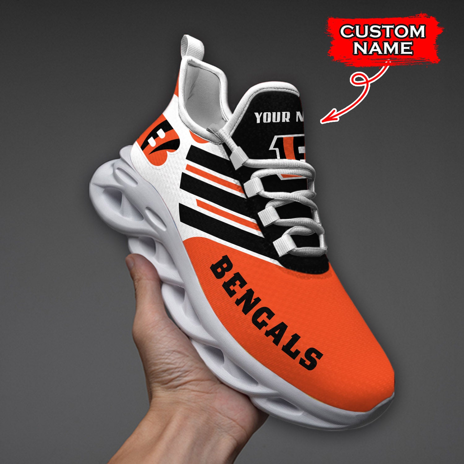 Personalized Cincinnati Bengals NFL Max Soul Shoes Sneakers for Men And Women – NFL Football Fan Shoes, Team Sneakers