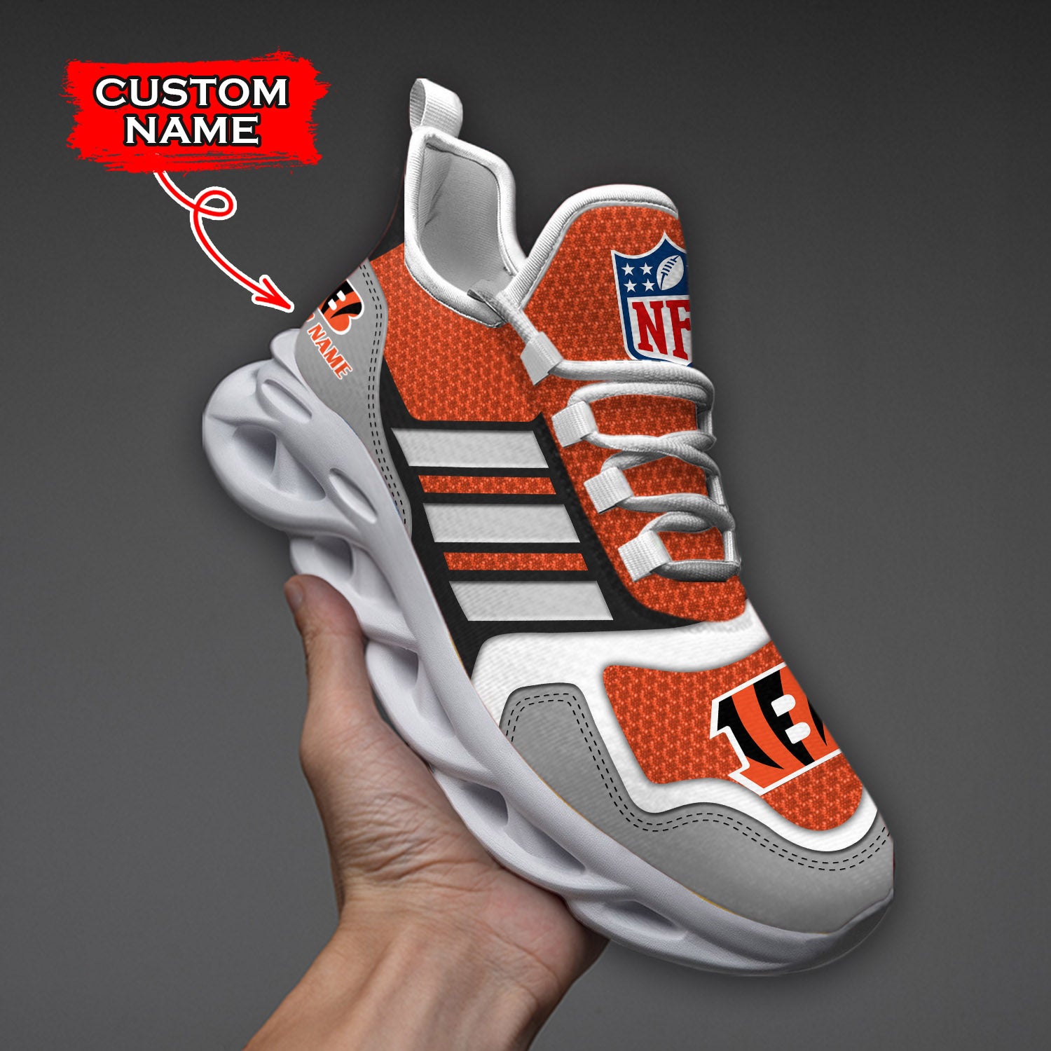 Personalized Cincinnati Bengals NFL Max Soul Shoes Sneakers for Men And Women – NFL Football Fan Shoes, Team Sneakers