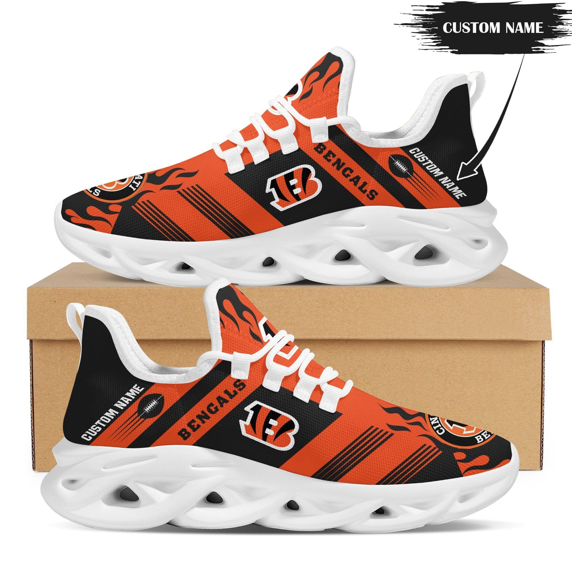 Personalized Cincinnati Bengals NFL Max Soul Shoes Sneakers for Men And Women – NFL Football Fan Shoes, Team Sneakers