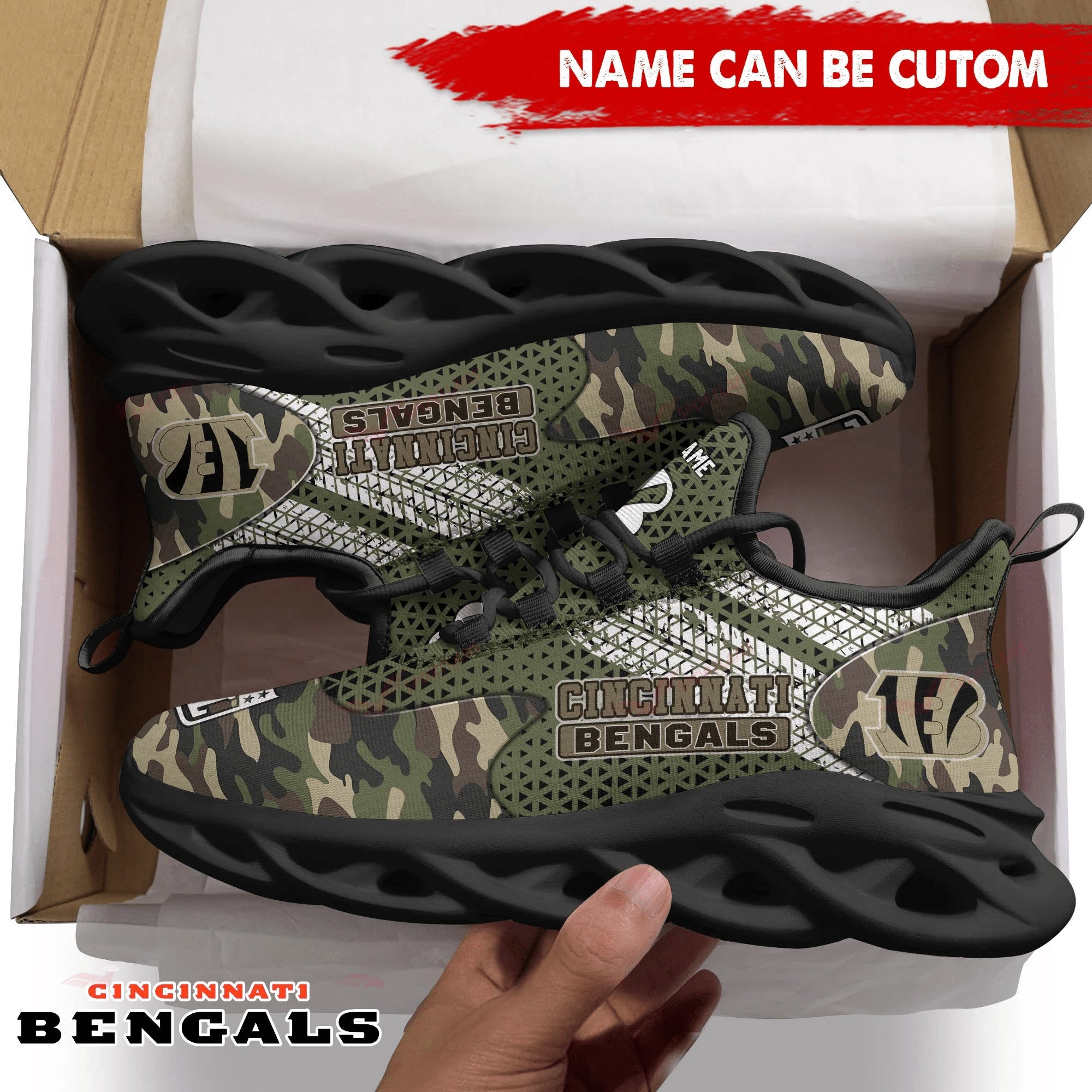 Personalized Cincinnati Bengals NFL Max Soul Shoes Sneakers for Men And Women – NFL Football Fan Shoes, Team Sneakers - Image 3