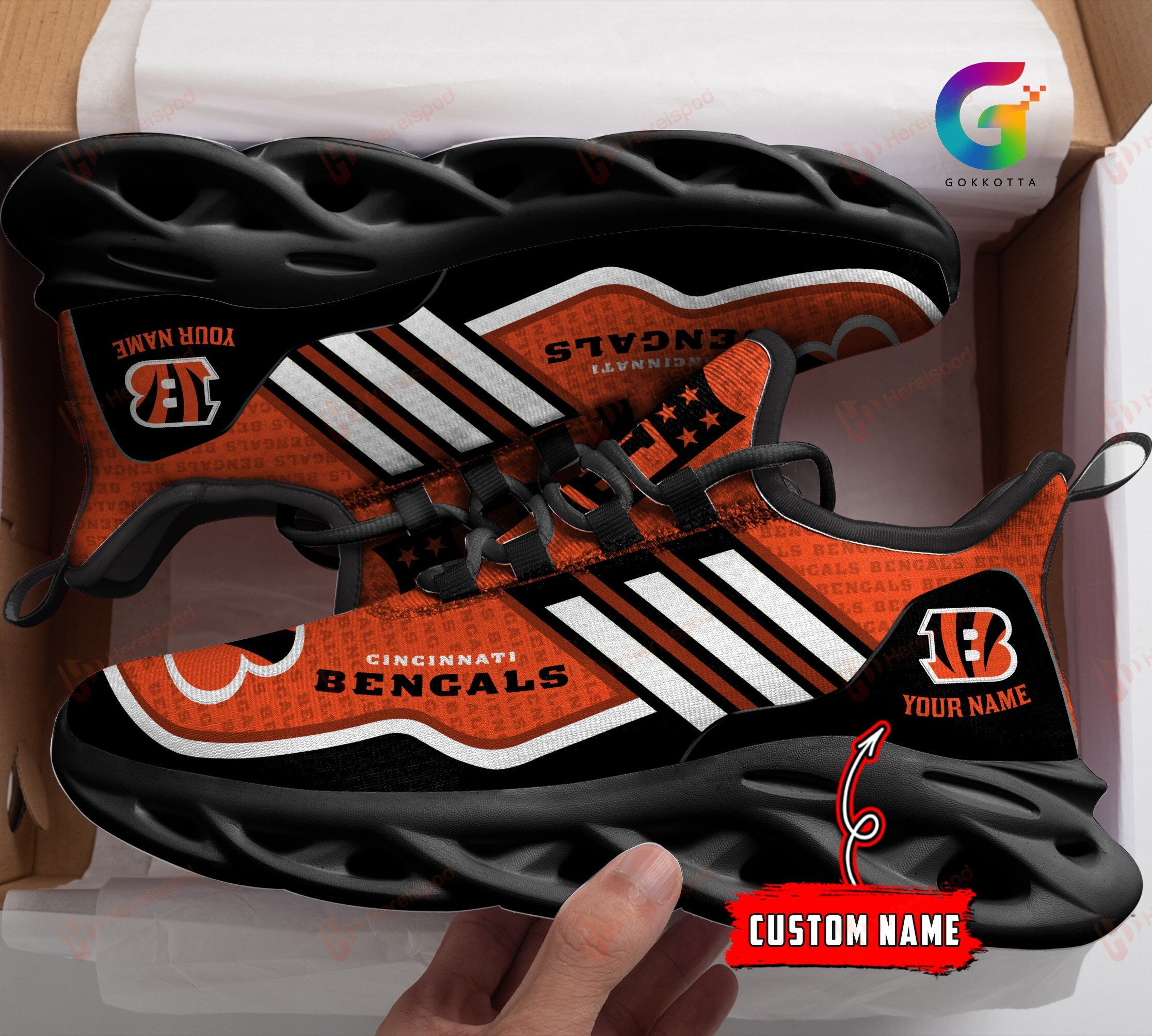 Personalized Cincinnati Bengals NFL Max Soul Shoes Sneakers for Men And Women – NFL Football Fan Shoes, Team Sneakers