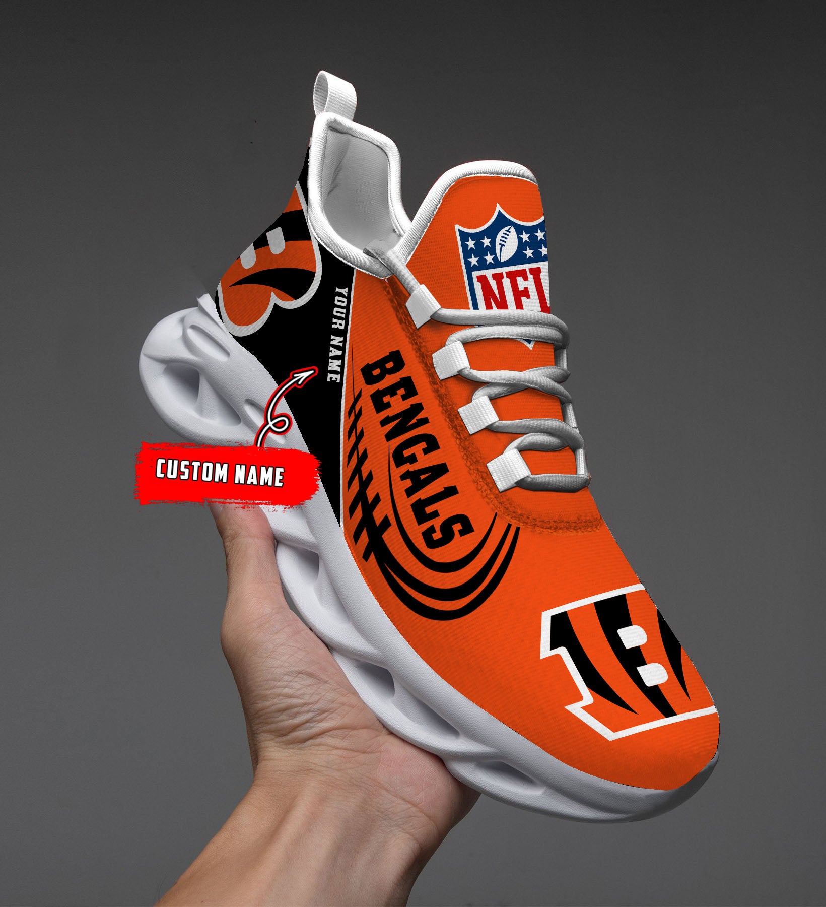 Personalized Cincinnati Bengals NFL Max Soul Shoes Sneakers for Men And Women – NFL Football Fan Shoes, Team Sneakers