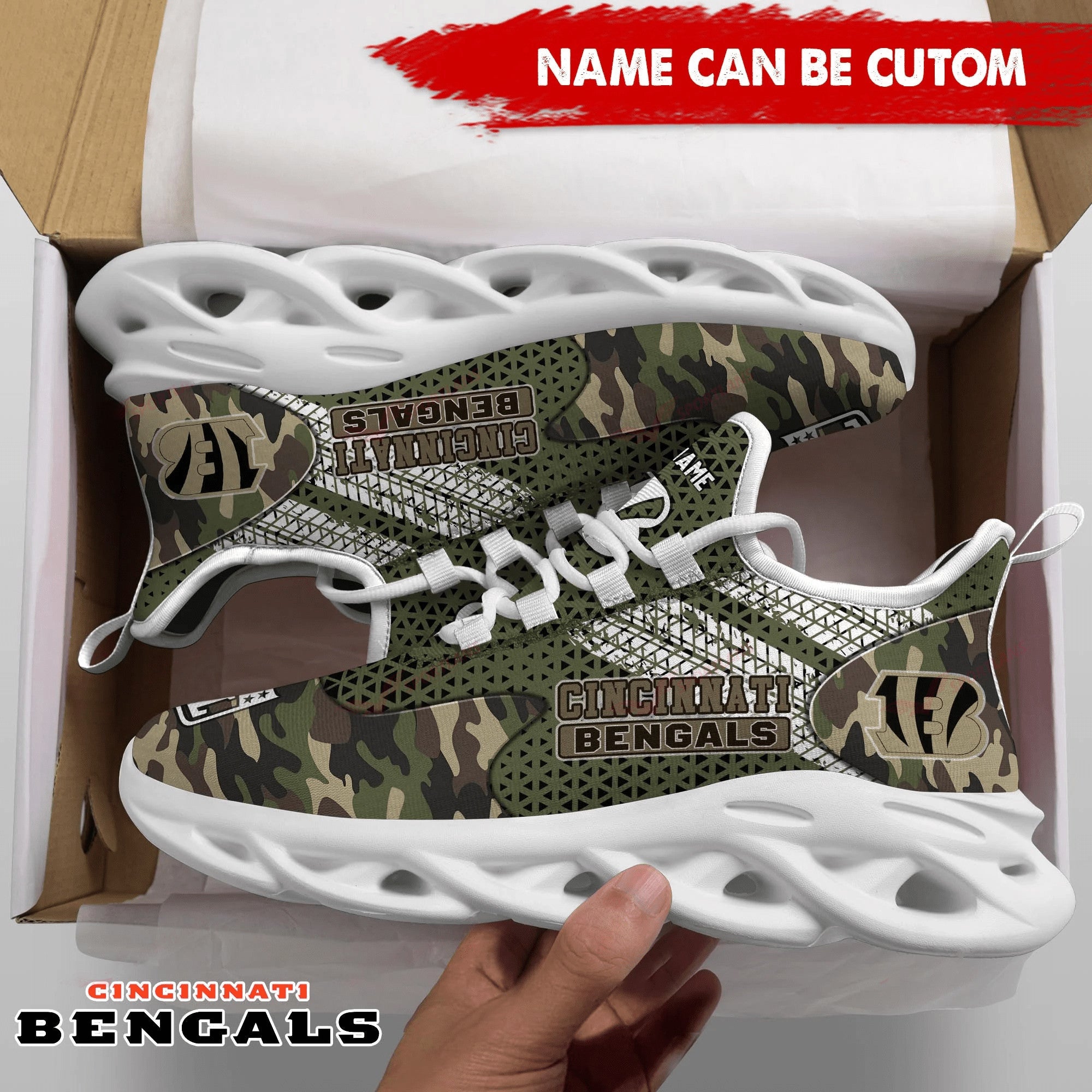 Personalized Cincinnati Bengals NFL Max Soul Shoes Sneakers for Men And Women – NFL Football Fan Shoes, Team Sneakers