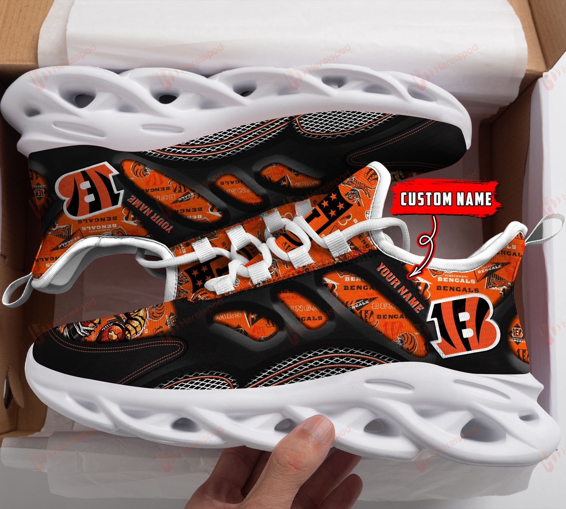 Personalized Cincinnati Bengals NFL Max Soul Shoes Sneakers for Men And Women – NFL Football Fan Shoes, Team Sneakers