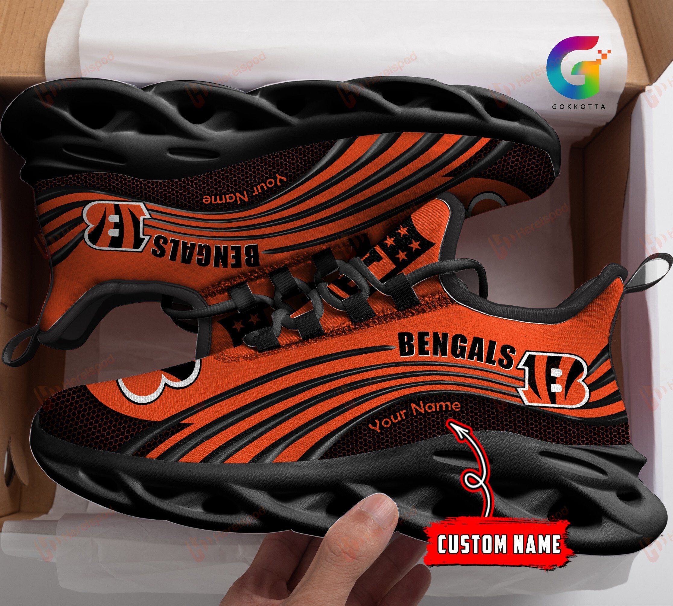 Personalized Cincinnati Bengals NFL Max Soul Shoes Sneakers for Men And Women – NFL Football Fan Shoes, Team Sneakers