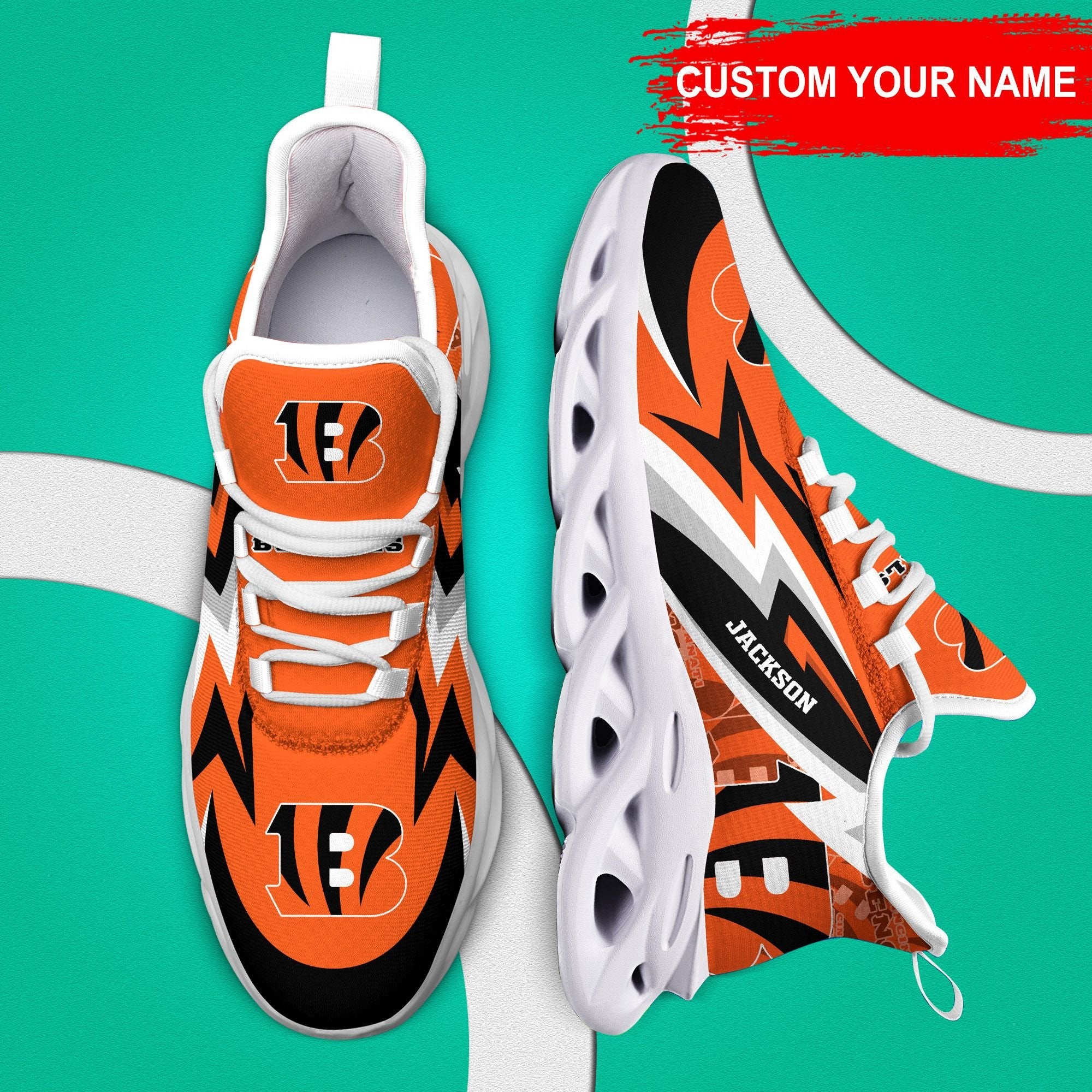 Personalized Cincinnati Bengals NFL Max Soul Shoes Sneakers for Men And Women – NFL Football Fan Shoes, Team Sneakers - Image 5