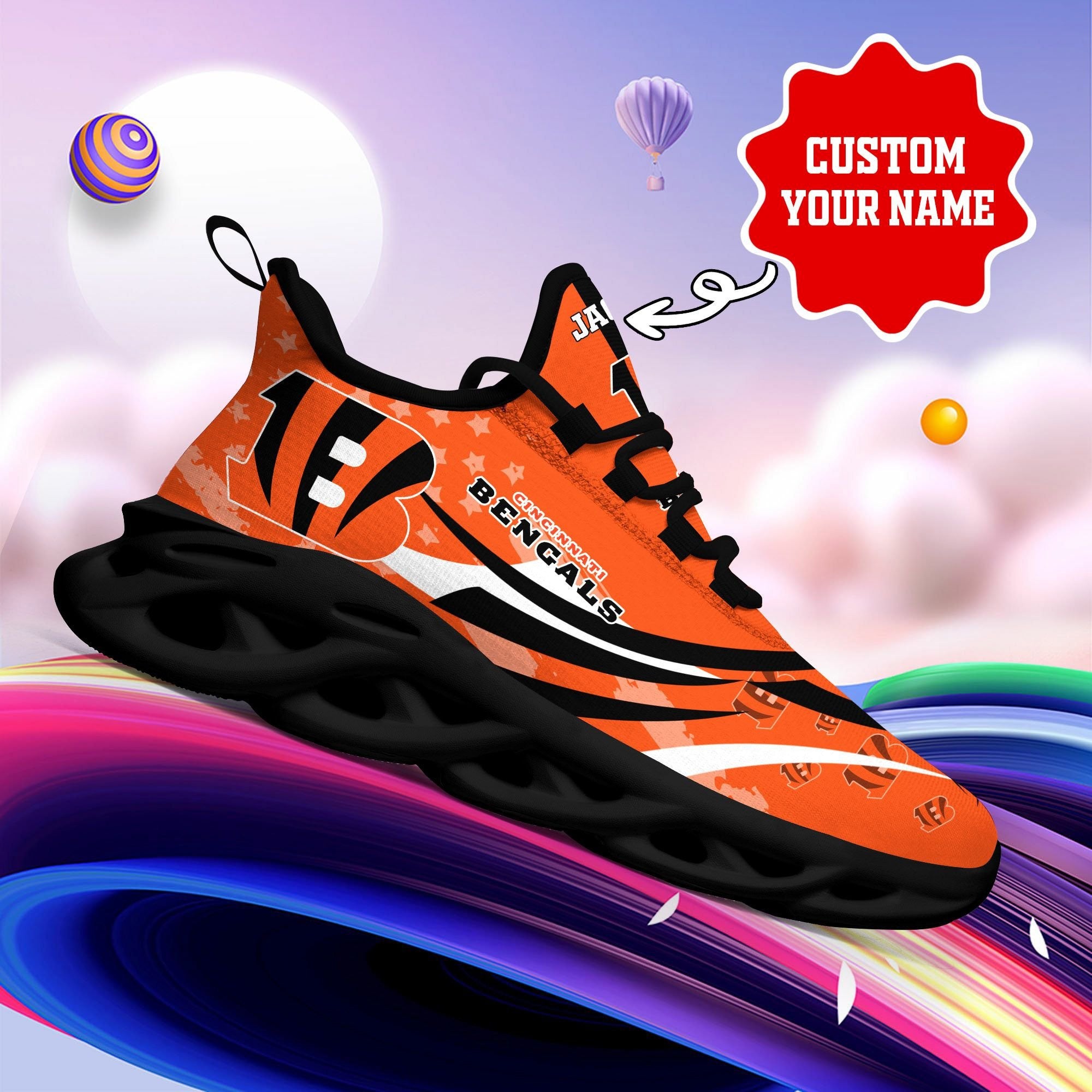 Personalized Cincinnati Bengals NFL Max Soul Shoes Sneakers for Men And Women – NFL Football Fan Shoes, Team Sneakers - Image 5